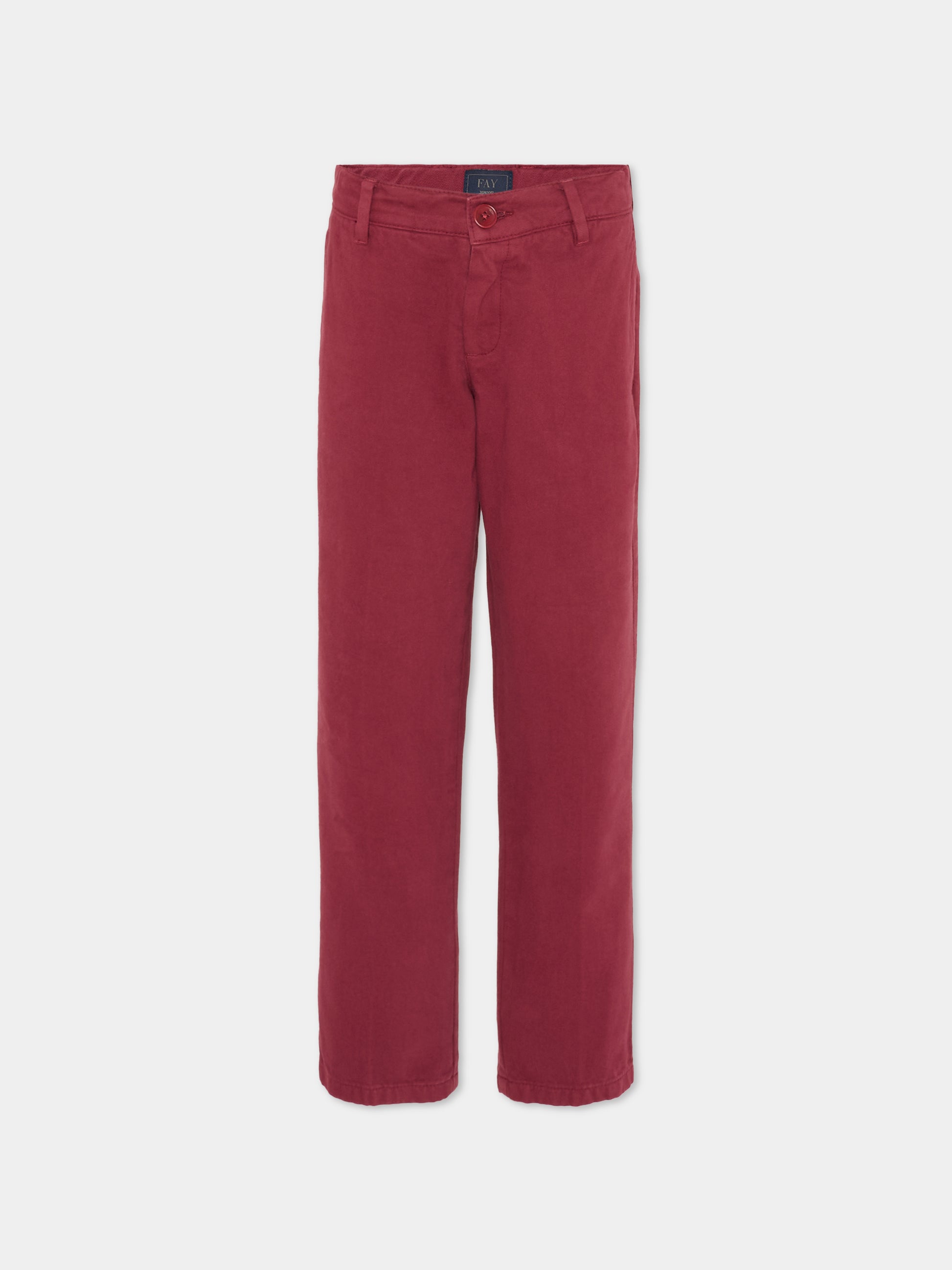 Pantaloni bordeaux per bambino con logo,Fay Kids,FT6P10 Z1772 416