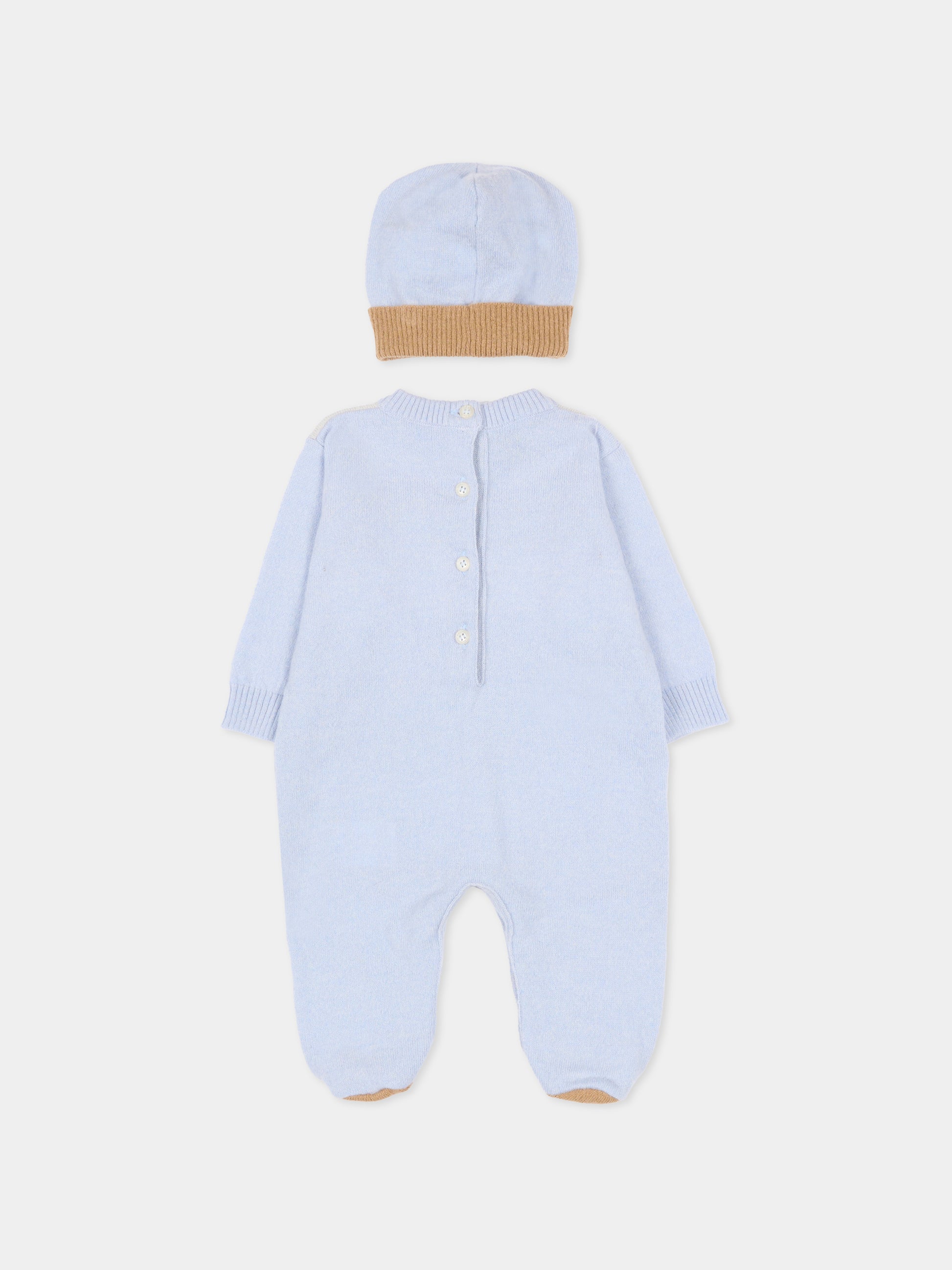 Set celeste per neonato con logo,Fay Kids,FTB500 W0023 602