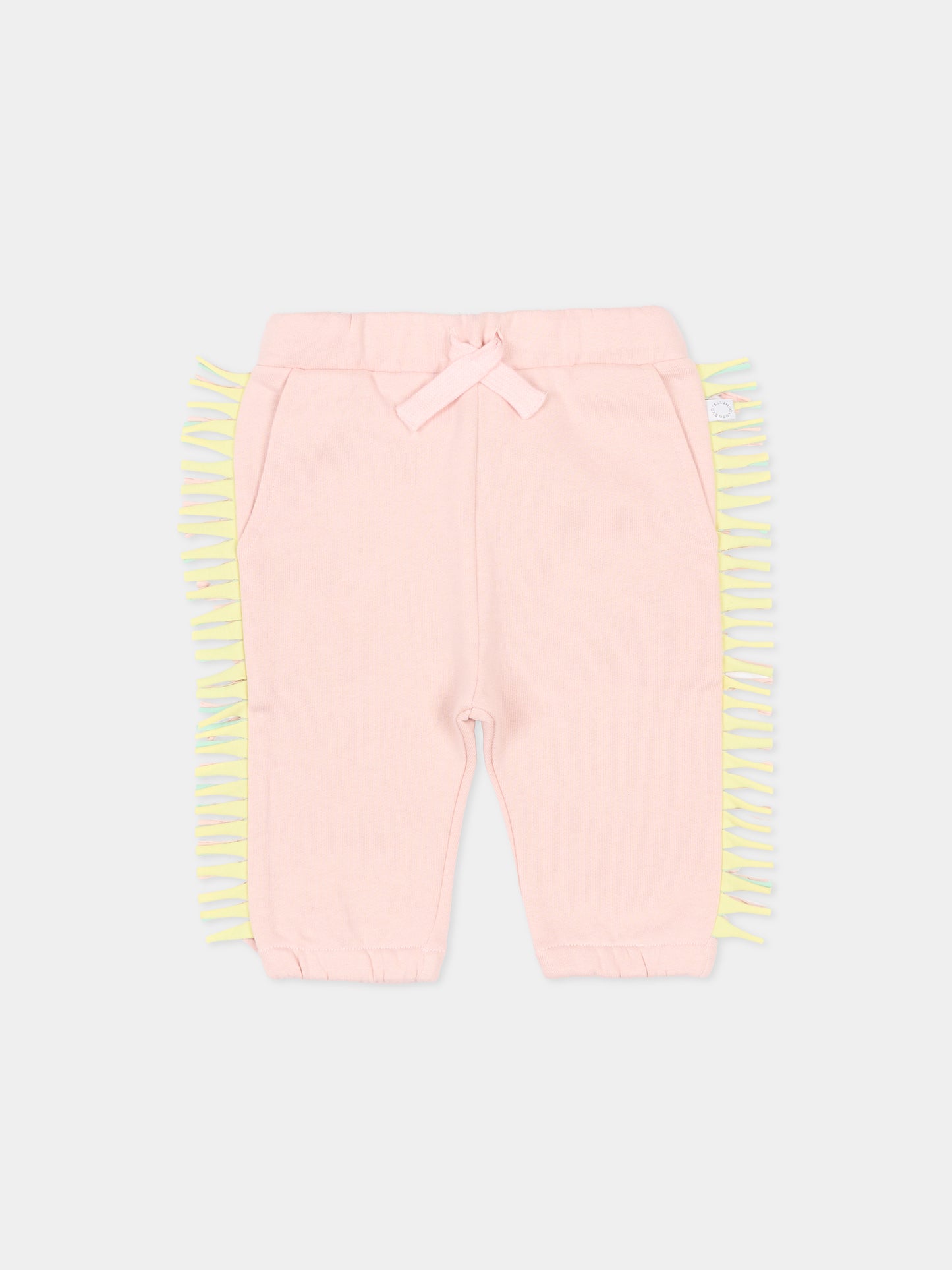 Pantaloni rosa con frange per neonata,Stella Mccartney Kids,TT6100 Z0447 505