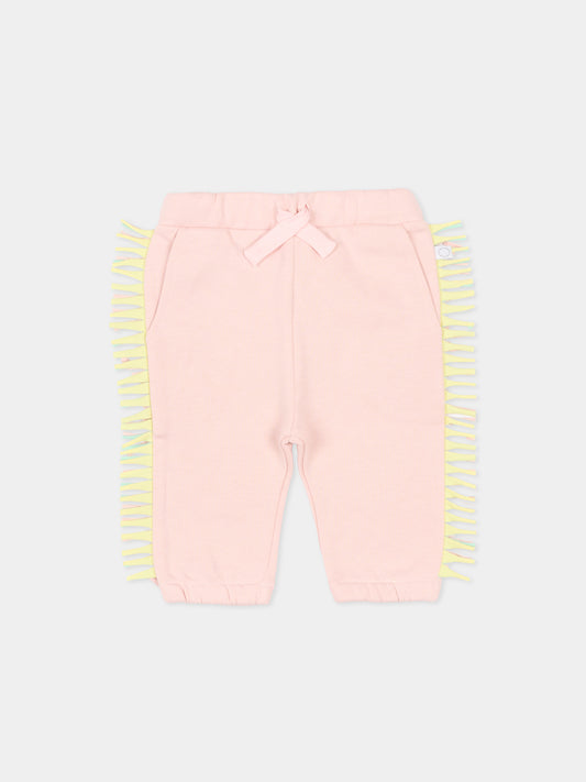 Pantaloni rosa con frange per neonata,Stella Mccartney Kids,TT6100 Z0447 505