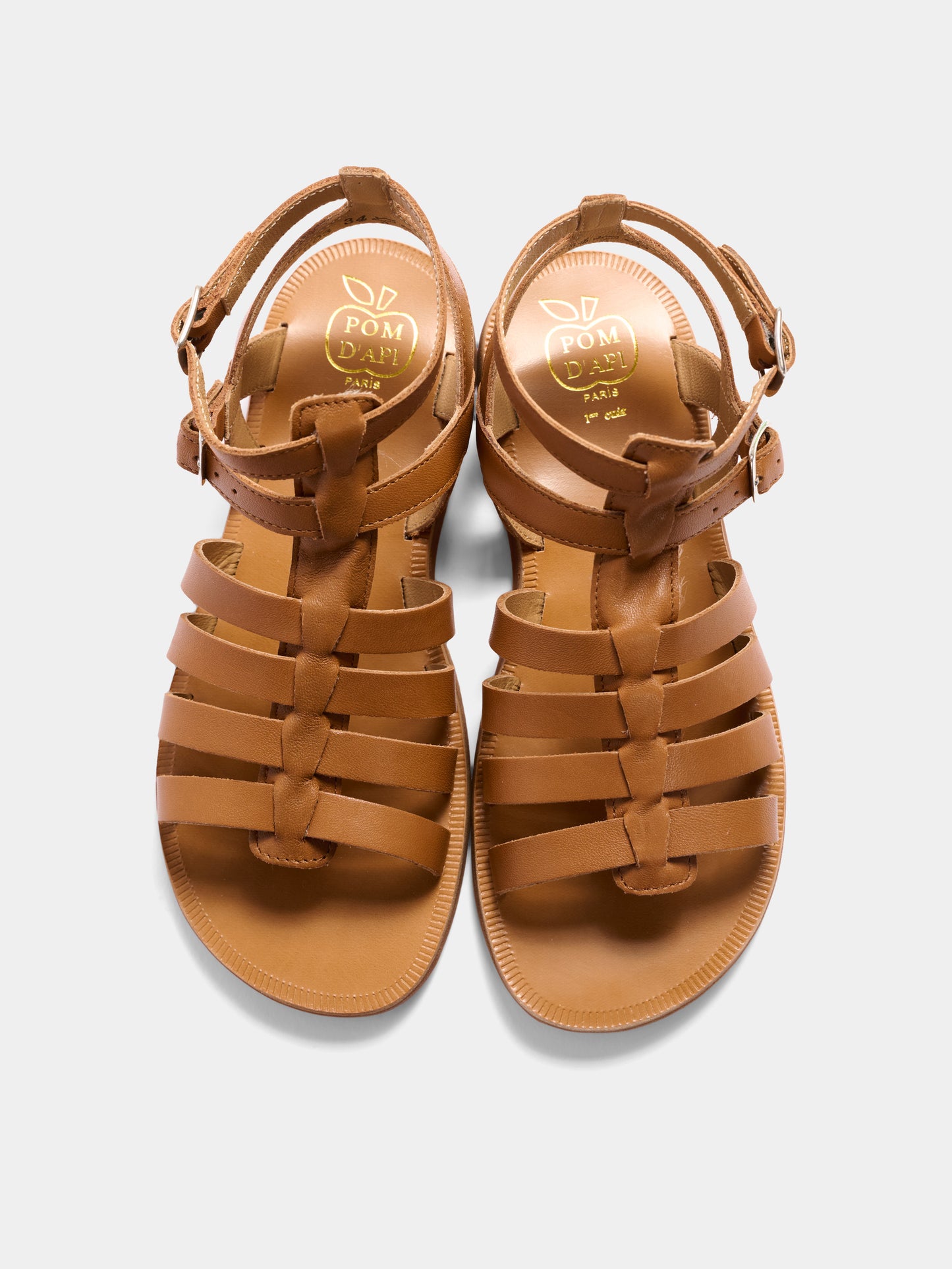 Sandali marroni per bambina,Pom D'api,U 1 FF NA04 08 CUERO