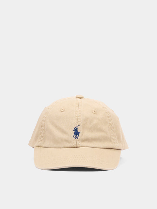 Cappello con visiera beige per neonati,Ralph Lauren Kids,552489002