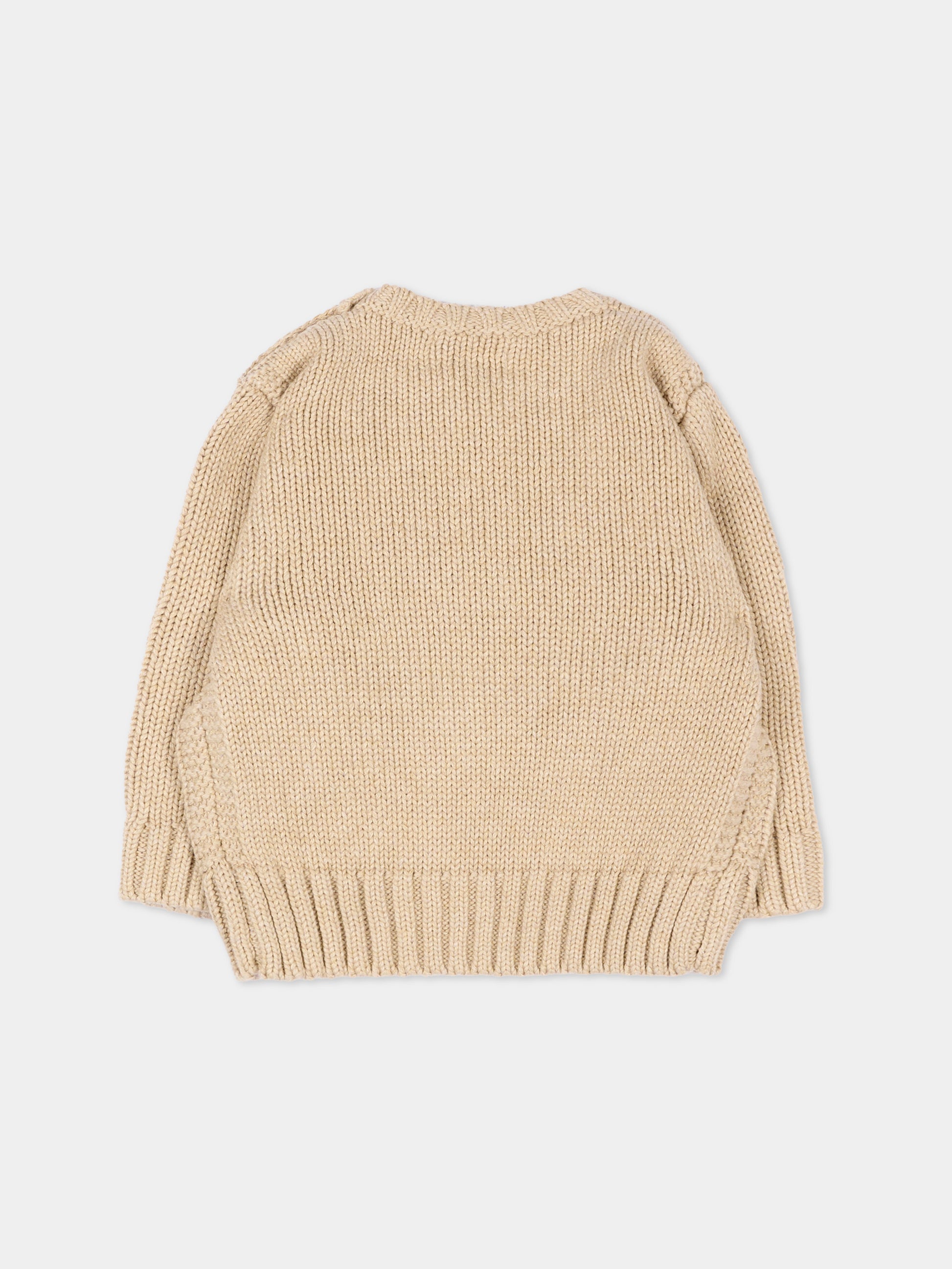 Maglione beige per neonati con logo,Ralph Lauren Kids,B18575001