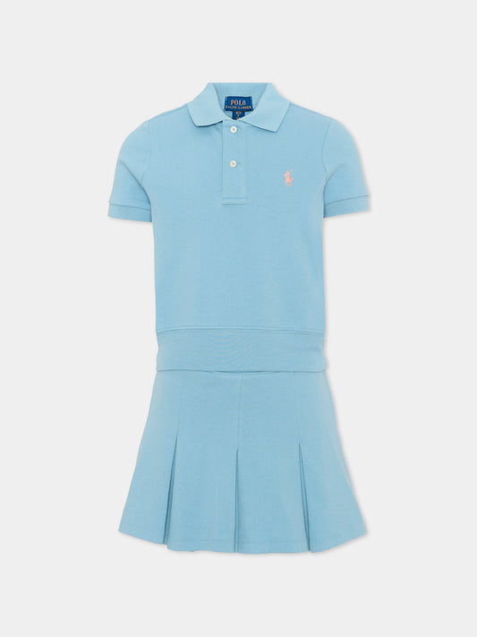 Completo sportivo celeste per bambina,Ralph Lauren Kids,B19943001