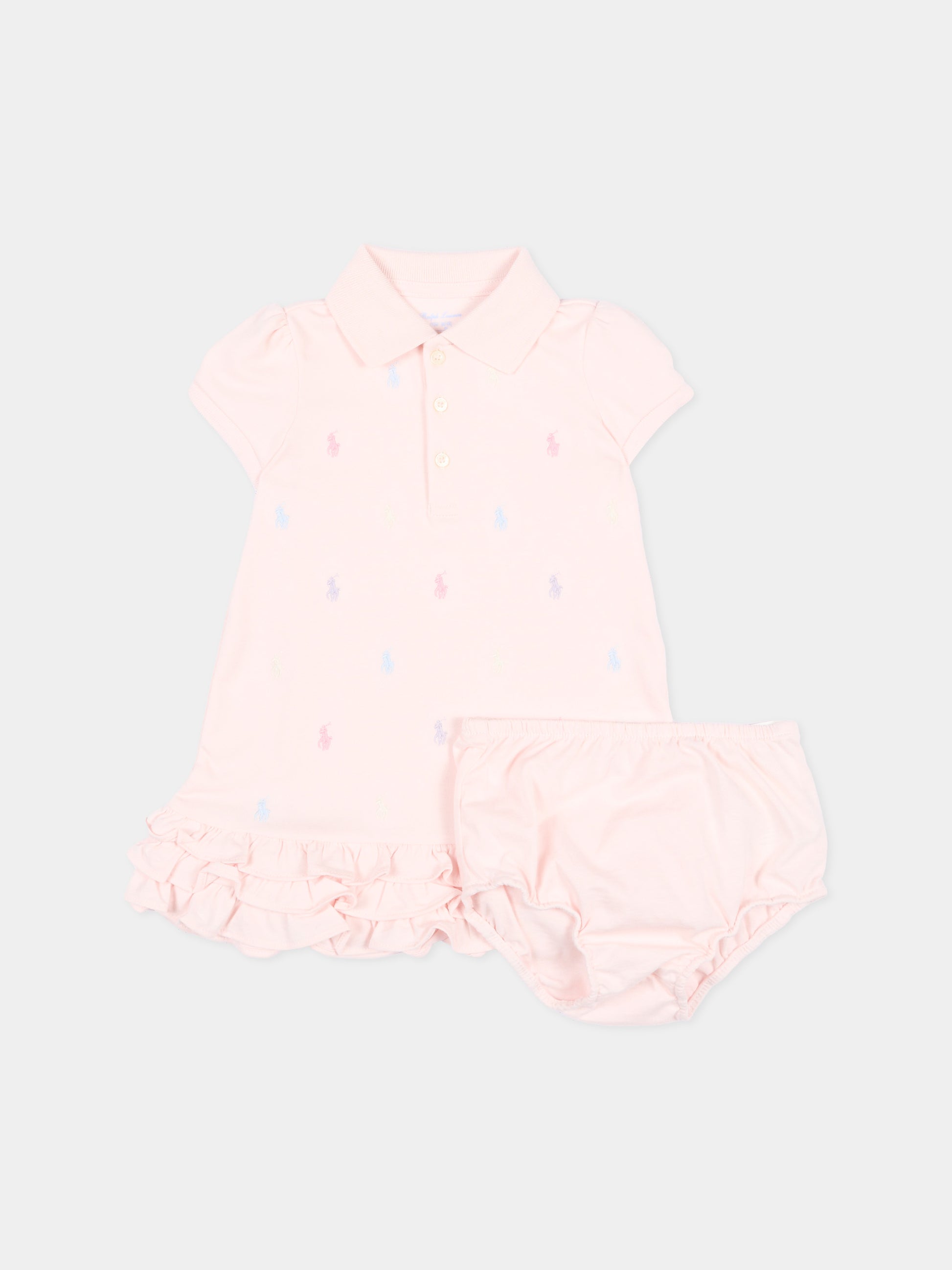 Vestito rosa polo Pony per neonata,Ralph Lauren Kids,676237003