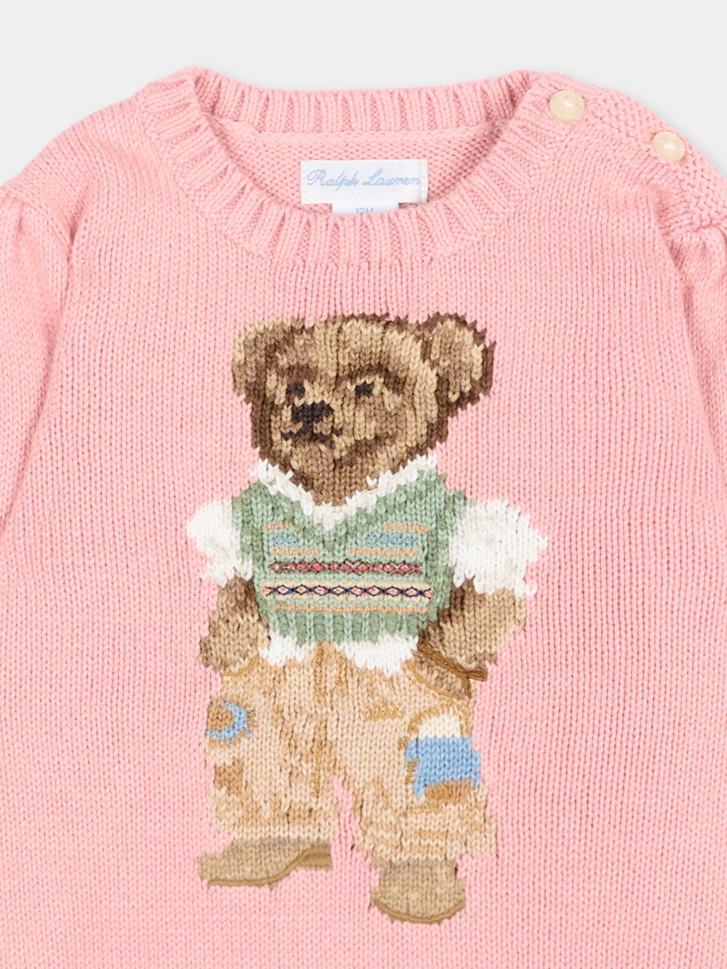 Maglione rosa Polo Bear per neonata,Ralph Lauren Kids,B17822001