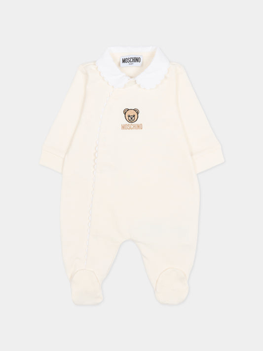 Tutina avorio per neonati con Teddy Bear,Moschino Kids,MUY08N LCA60 10063