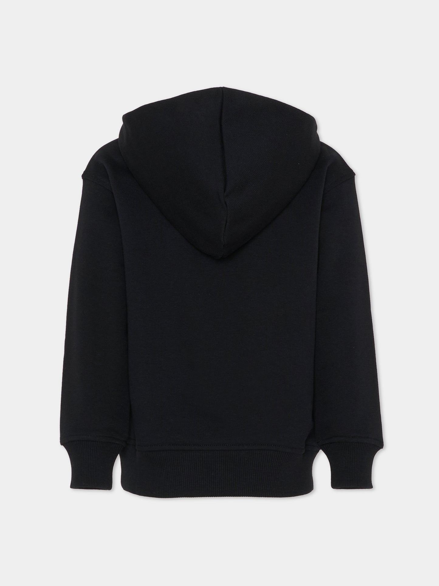 Felpa nera per bambina con Teddy Bear e note musicali,Moschino Kids,HUF096 LCA23 60100