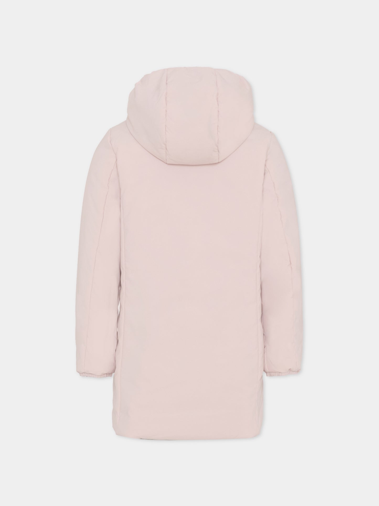 Piumino reversibile rosa per bambina con logo,K-way,K11517W BBN