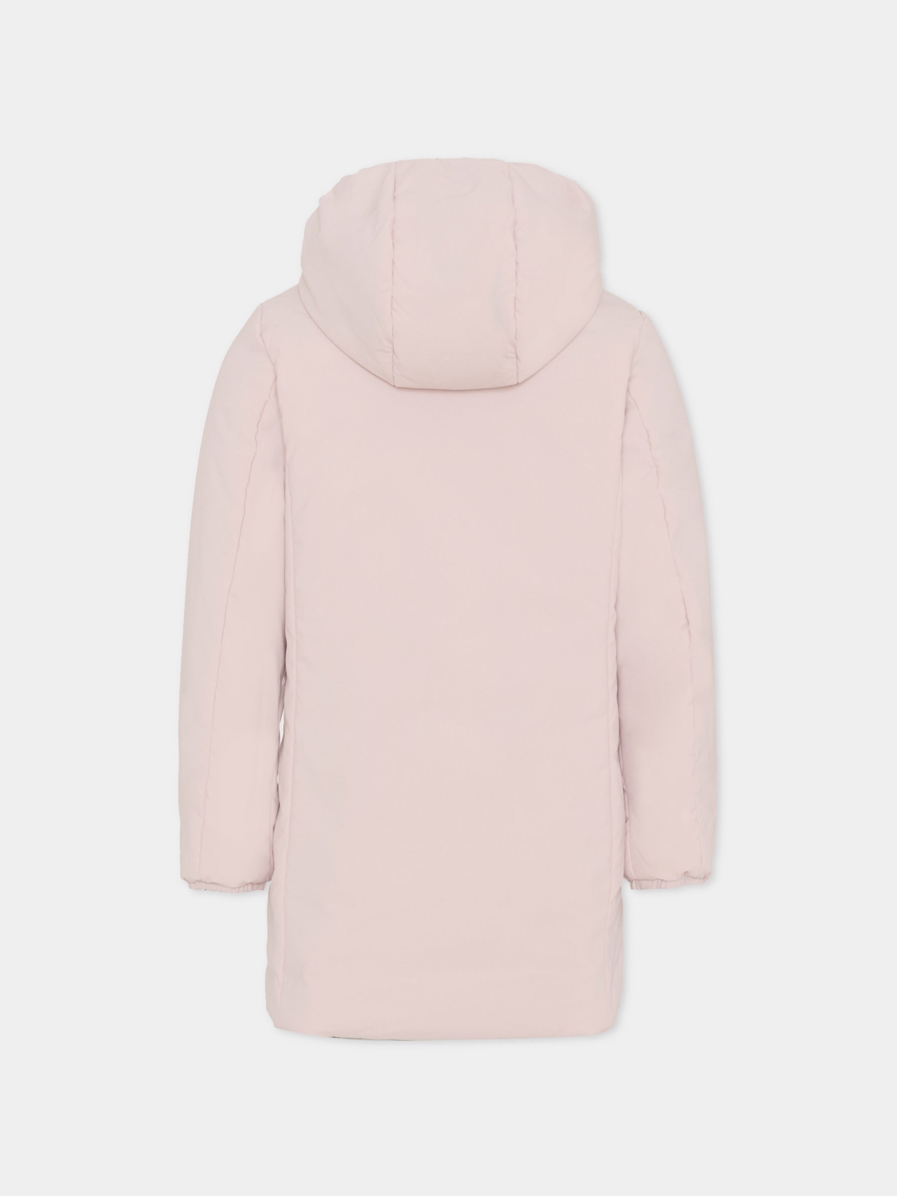 Piumino reversibile rosa per bambina con logo,K-way,K11517W BBN