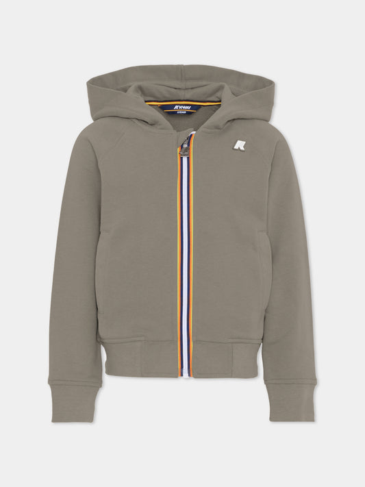 Felpa beige per bambino con logo,K-way,K51347W 633