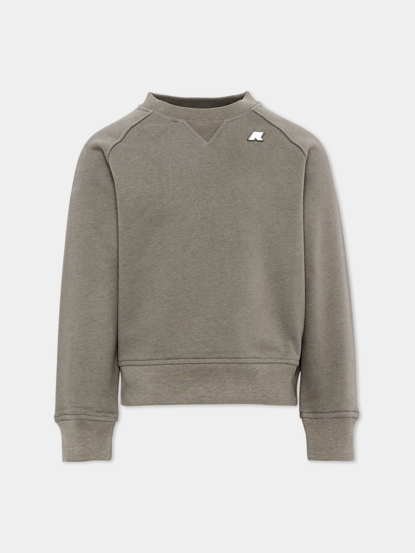 Felpa beige per bambino con logo,K-way,K51348W 633