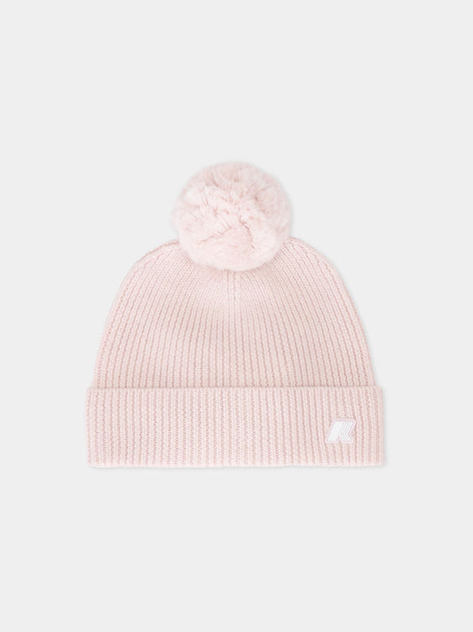 Berretto rosa per bambina con logo,K-way,K31359W KAL