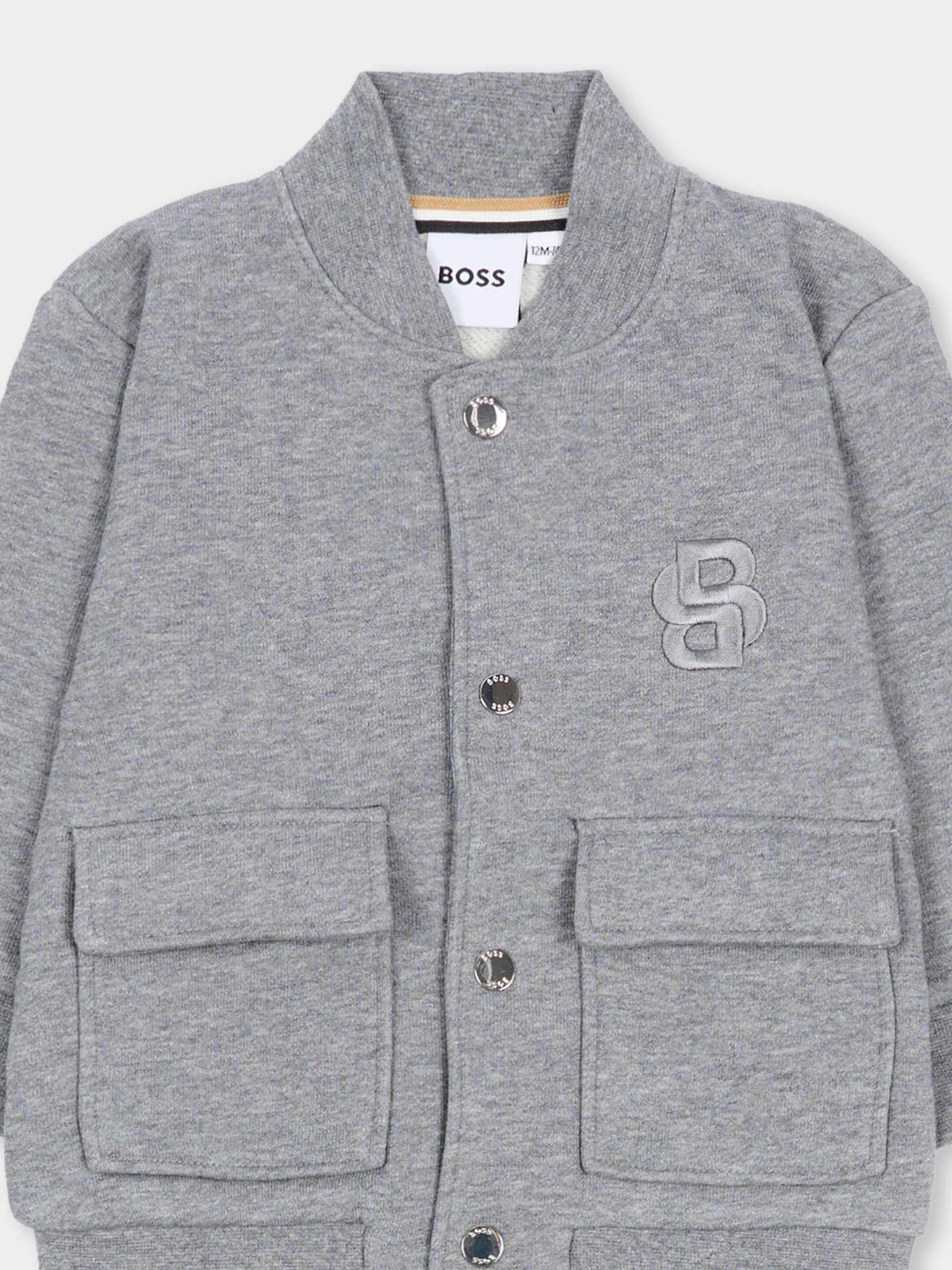 Completo grigio per neonato con logo,Boss,J52482 A46