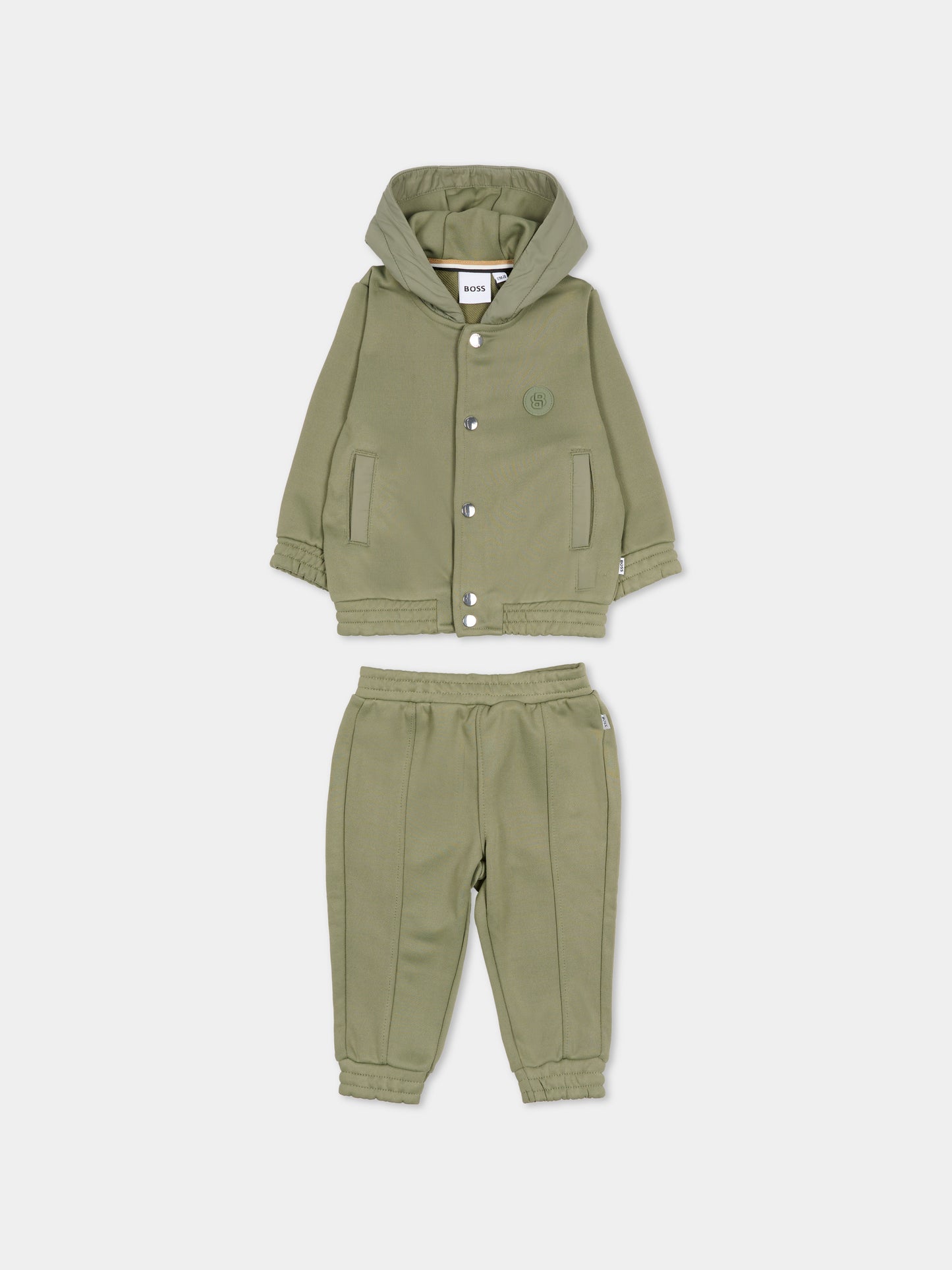 Completo verde per neonato con logo,Boss,J52484 724