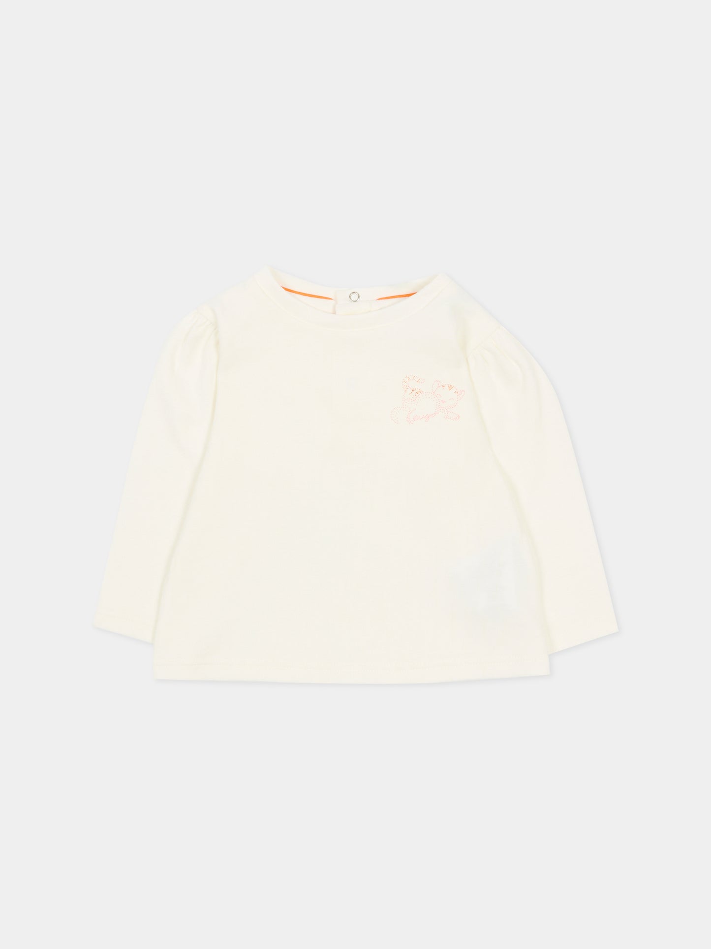 Salopette rosa per neonata con gatto,Kenzo Kids,K61233 46T