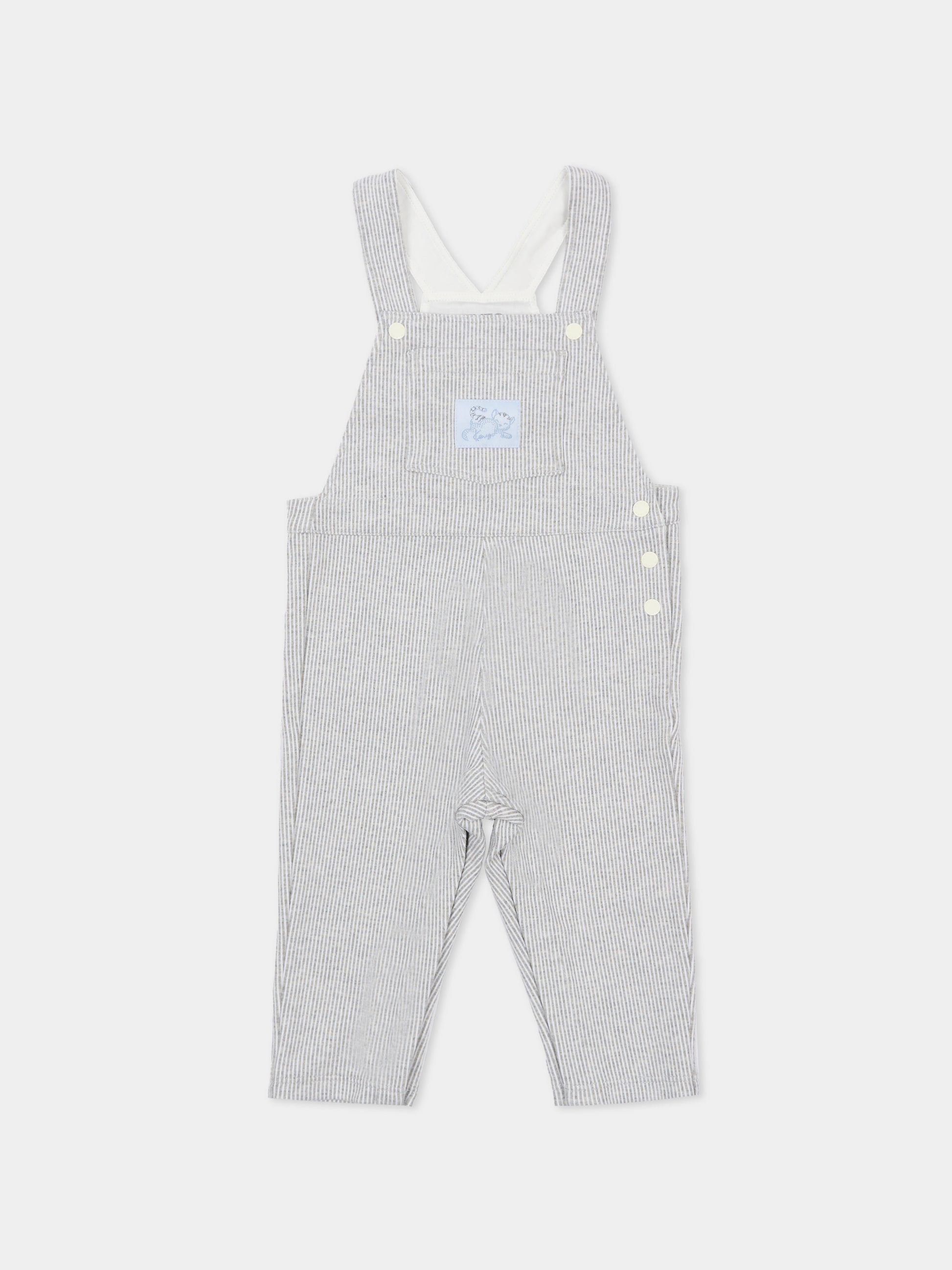 Salopette celeste per neonato con gatto,Kenzo Kids,K61239 77A