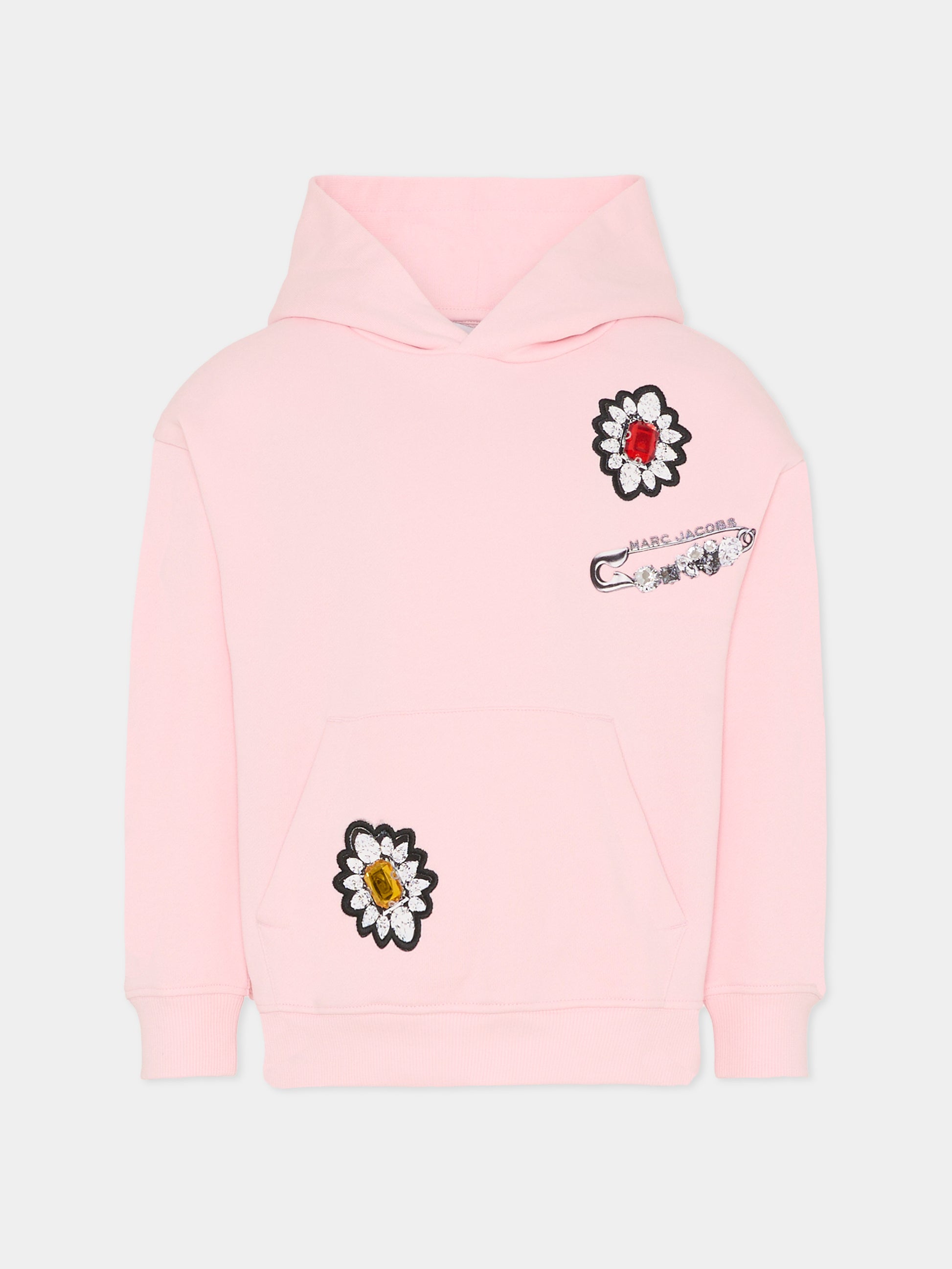 Felpa rosa per bambina con logo,Marc Jacobs,W60578 475