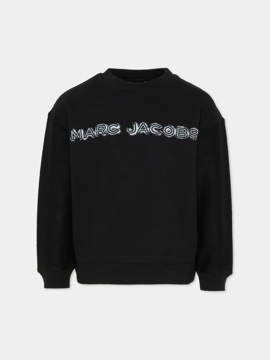 Felpa nera per bambini con logo,Marc Jacobs,W60634 09B