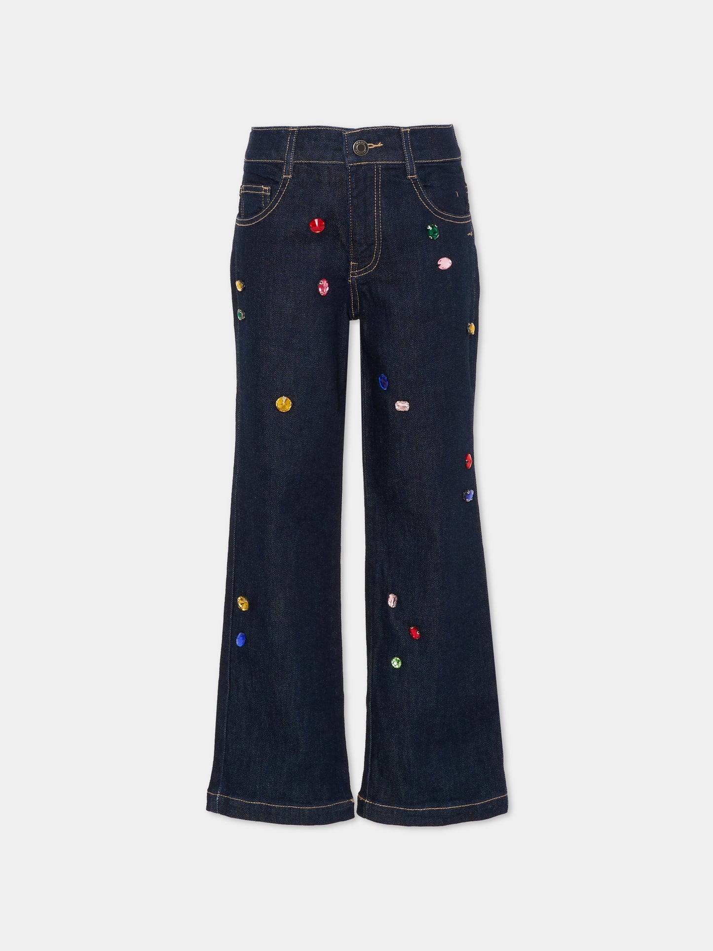 Jeans blu per bambina con pietre,Marc Jacobs,W60595 Z10