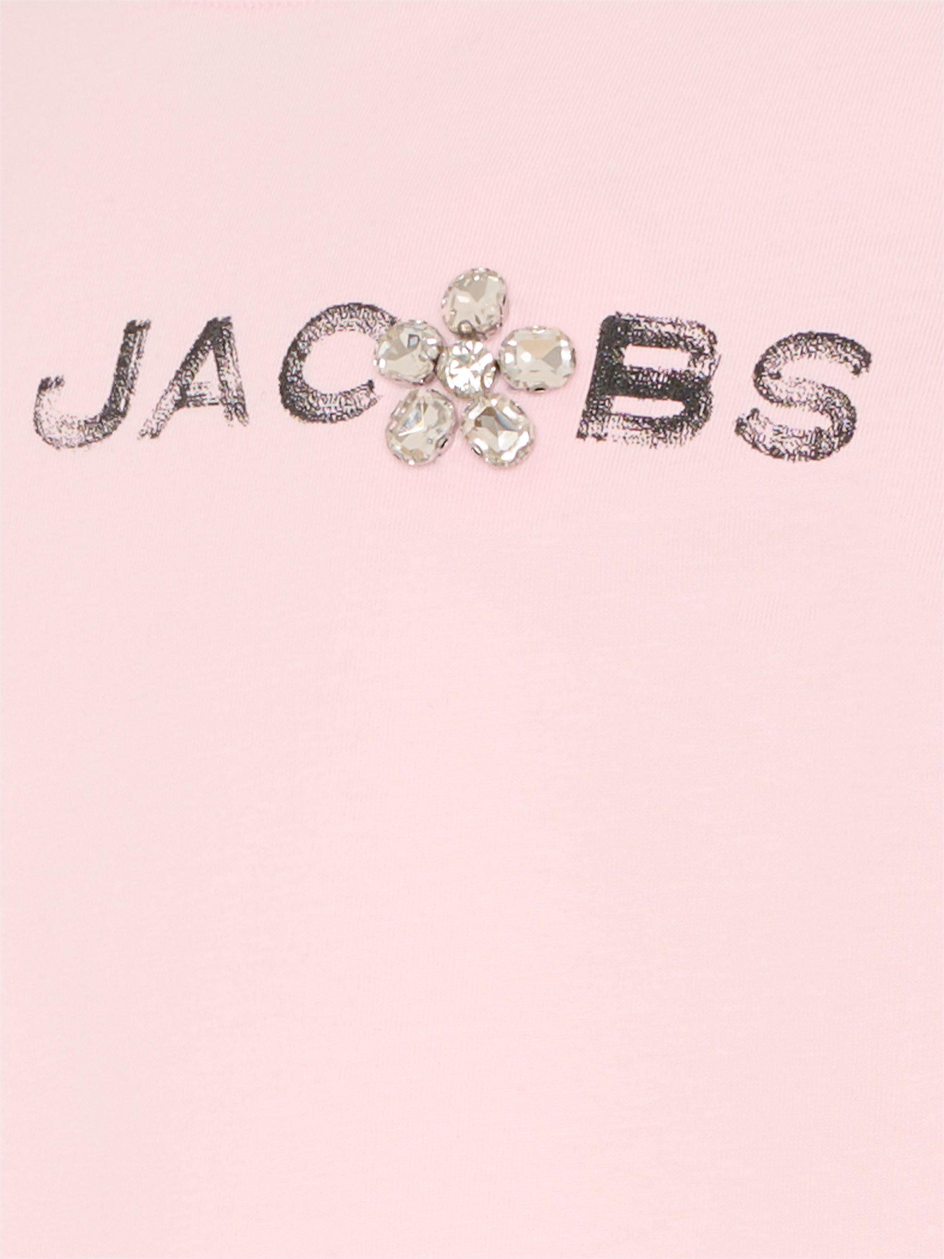 T-shirt rosa per bambina con logo e fiore,Marc Jacobs,W60587 475