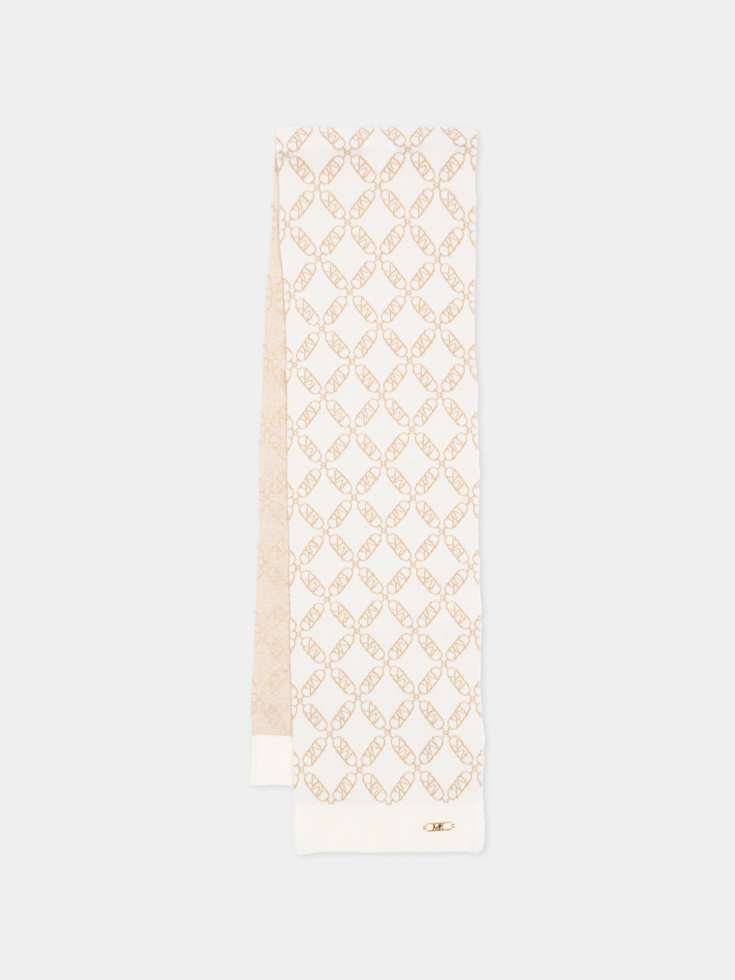 Sciarpa avorio per bambina con logo all over,Michael Kors,R30536 117