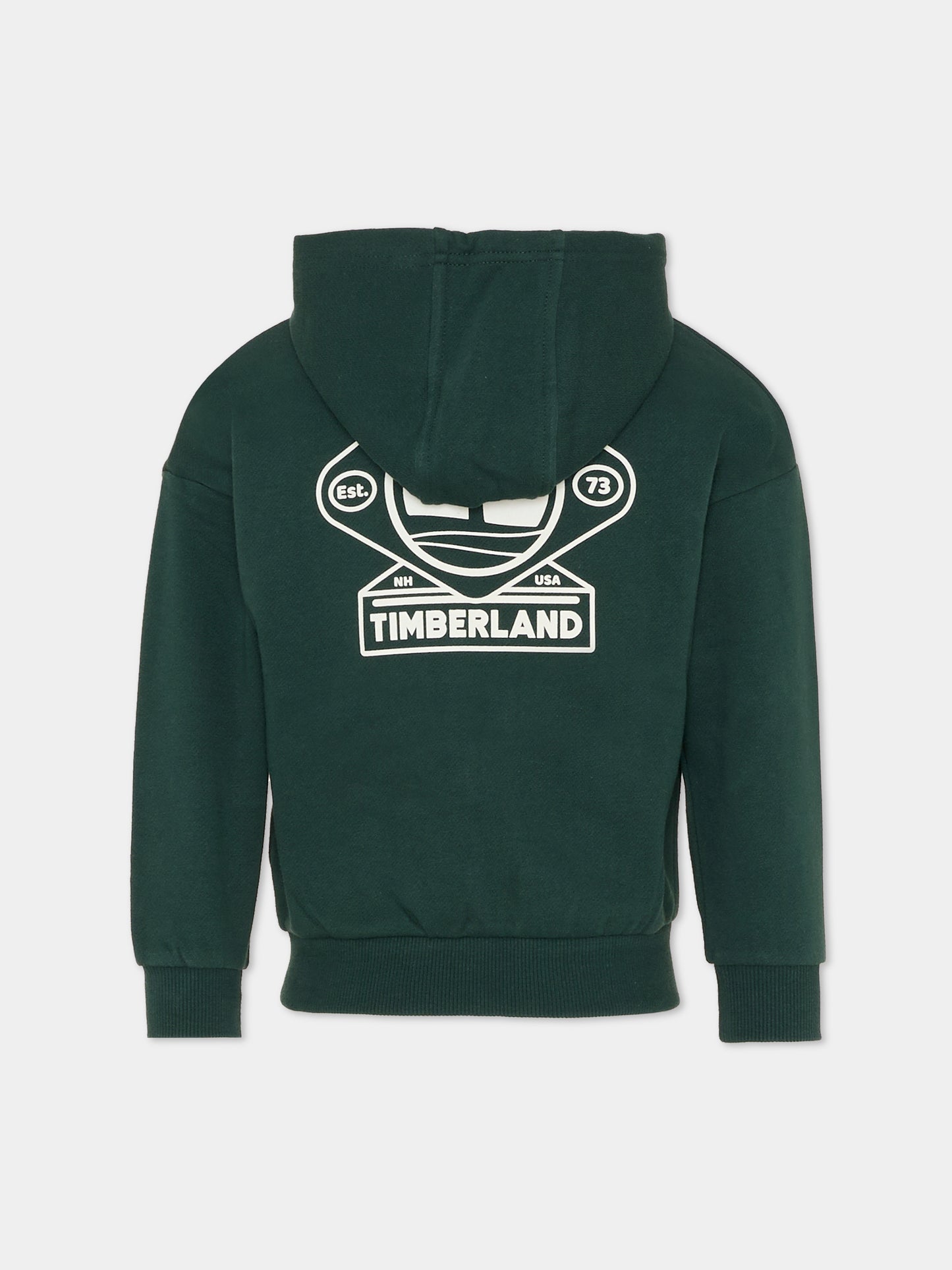 Felpa verde per bambino con logo bianco,Timberland,T60560 672