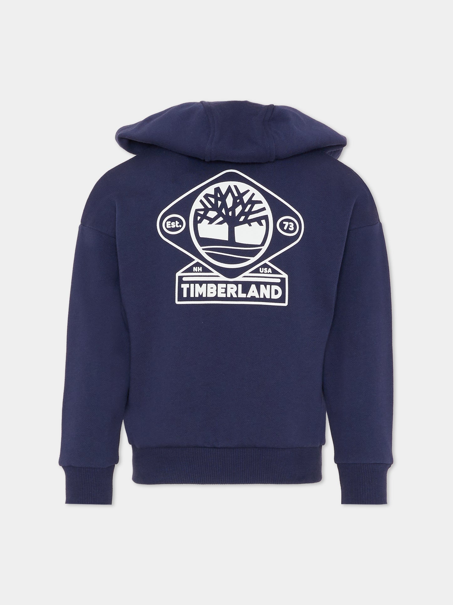 Felpa blu per bambino con logo bianco,Timberland,T60560 85T