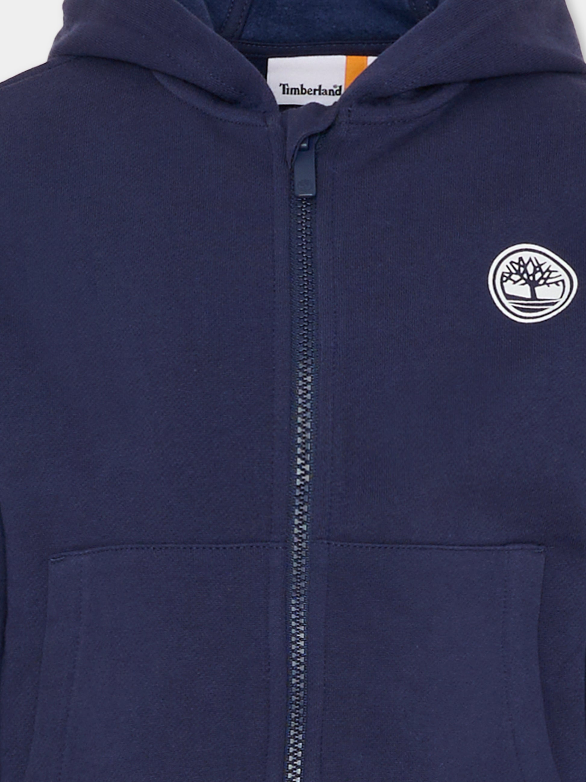 Felpa blu per bambino con logo bianco,Timberland,T60560 85T