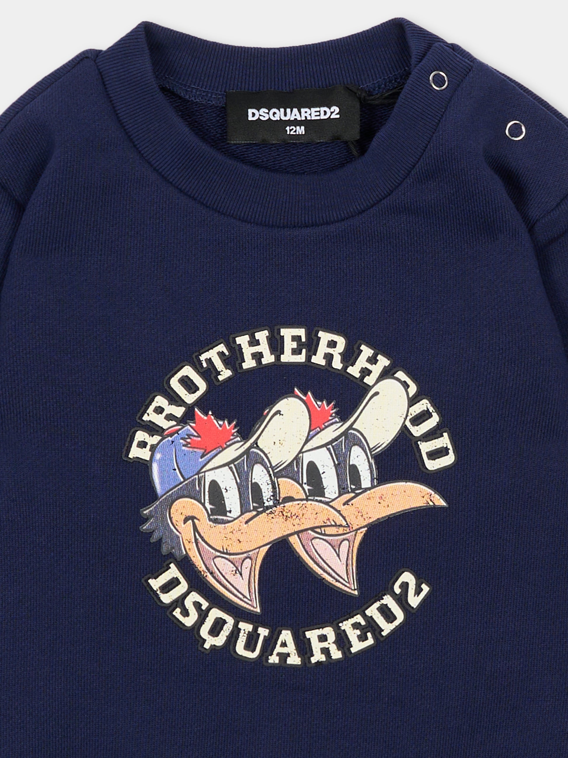 Felpa blu per neonato con logo,Dsquared2,DQ3099-D0AEY-DQ864