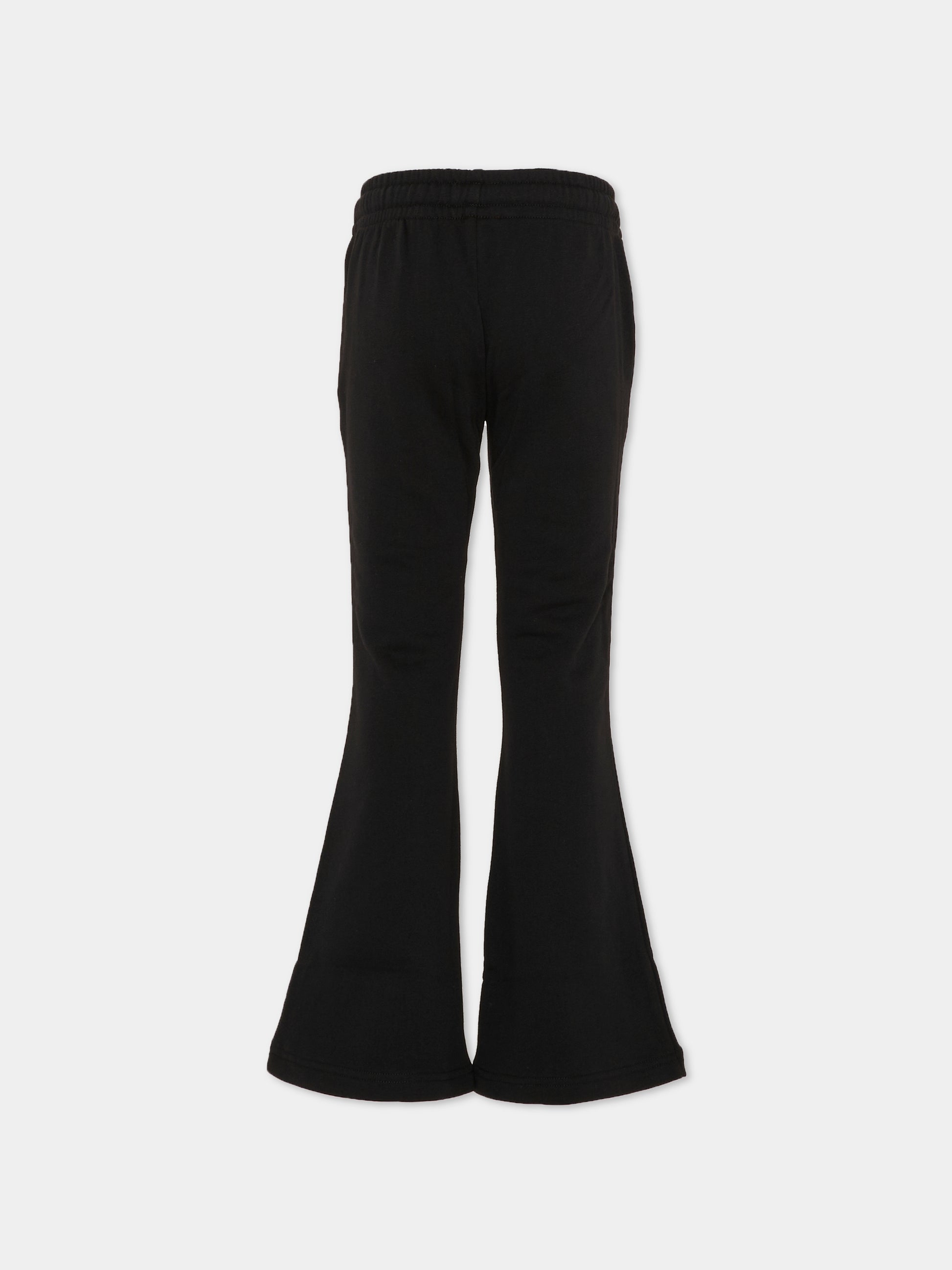 Pantaloni neri per bambina con logo bianco,Diesel,J02419-KYAX3-K900