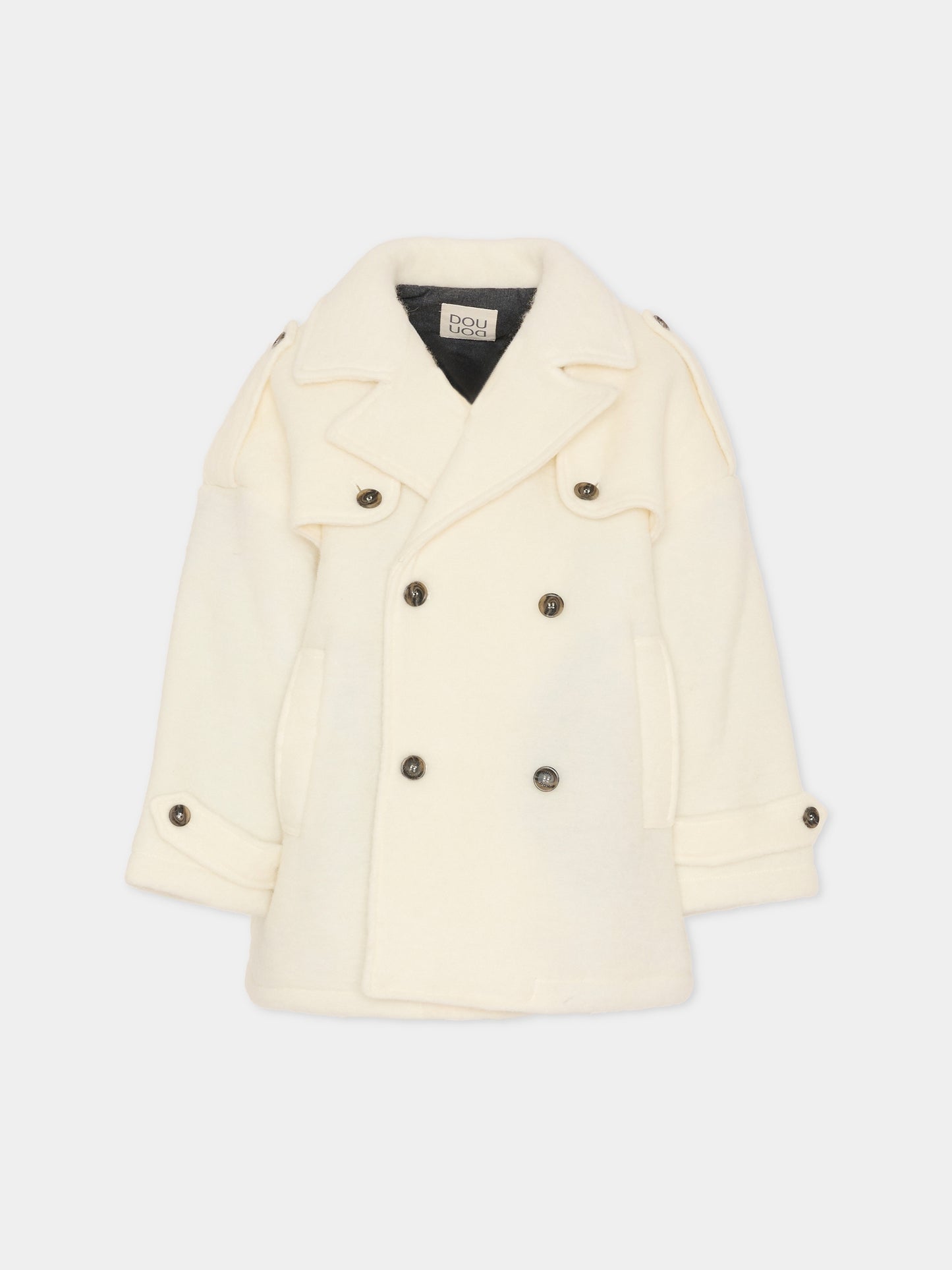 Cappotto avorio per bambina,Douuod Kids,DX2Q70 E0077 101