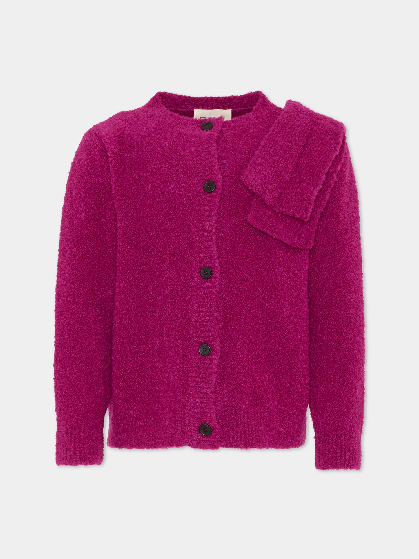 Cardigan viola per bambina con fiocco,Douuod Kids,DX9A20 W0223 560