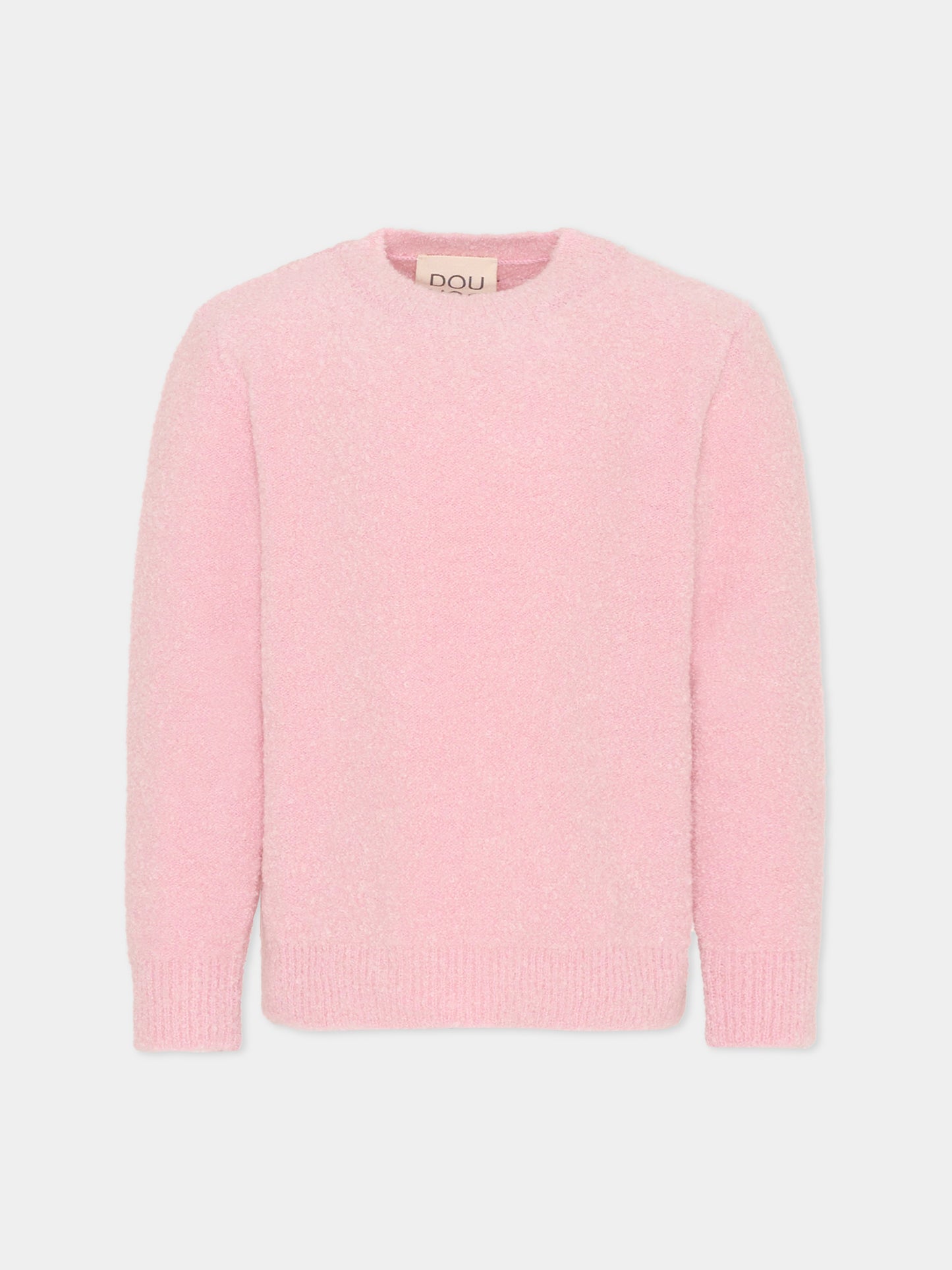 Maglione rosa per bambina con logo,Douuod Kids,DX9A60 W0223 511