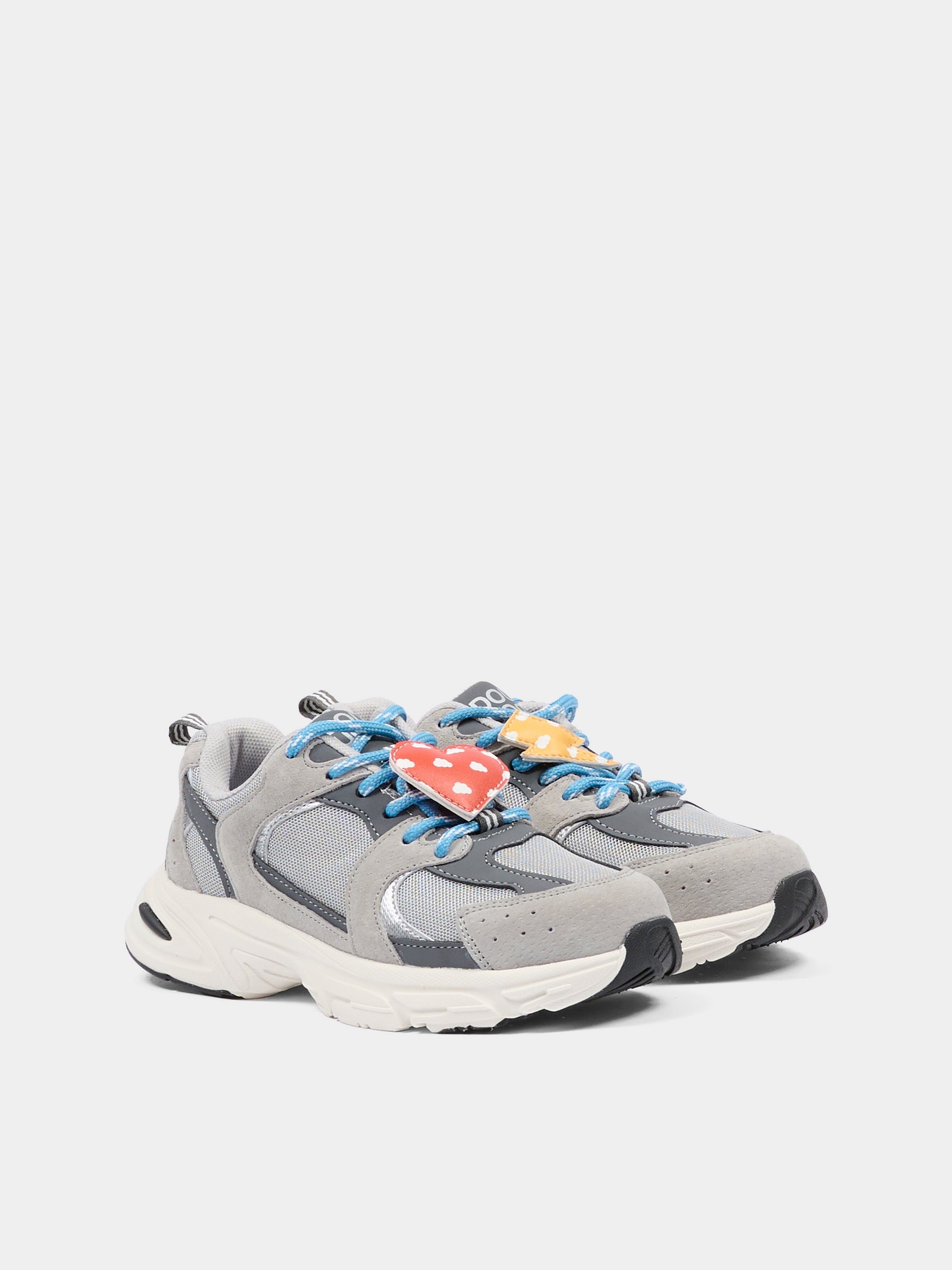Sneakers grigie per bambini con charms,Douuod Kids X Coccolebimbi,28-GIBA486