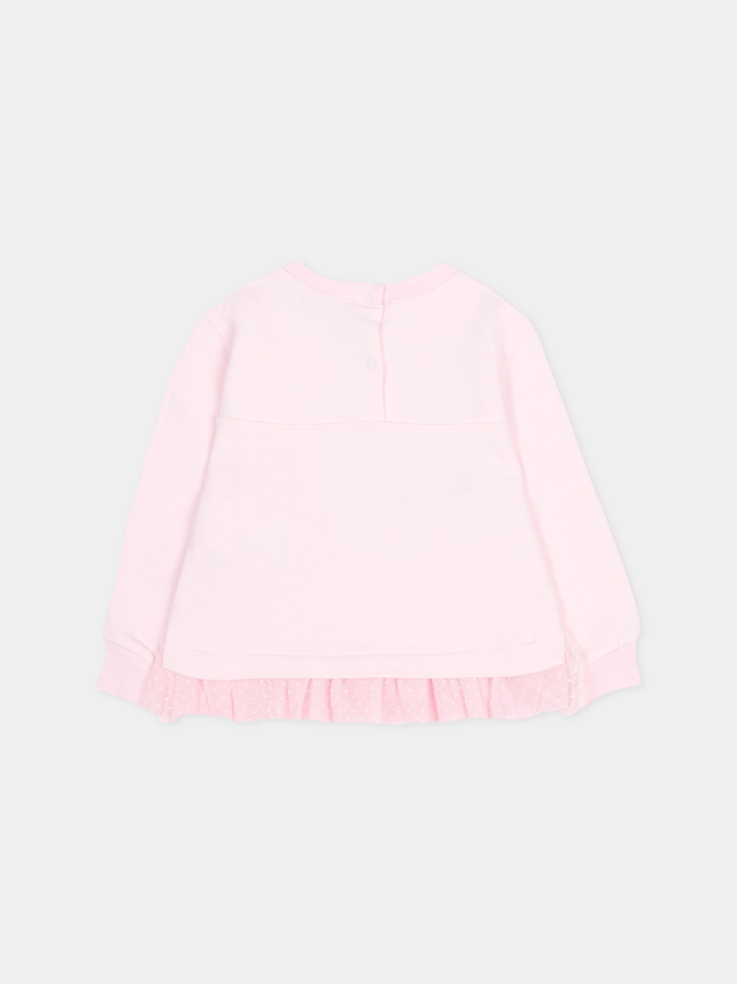 Felpa rosa per neonata con stampa cane,Monnalisa,39F607 6004 0090