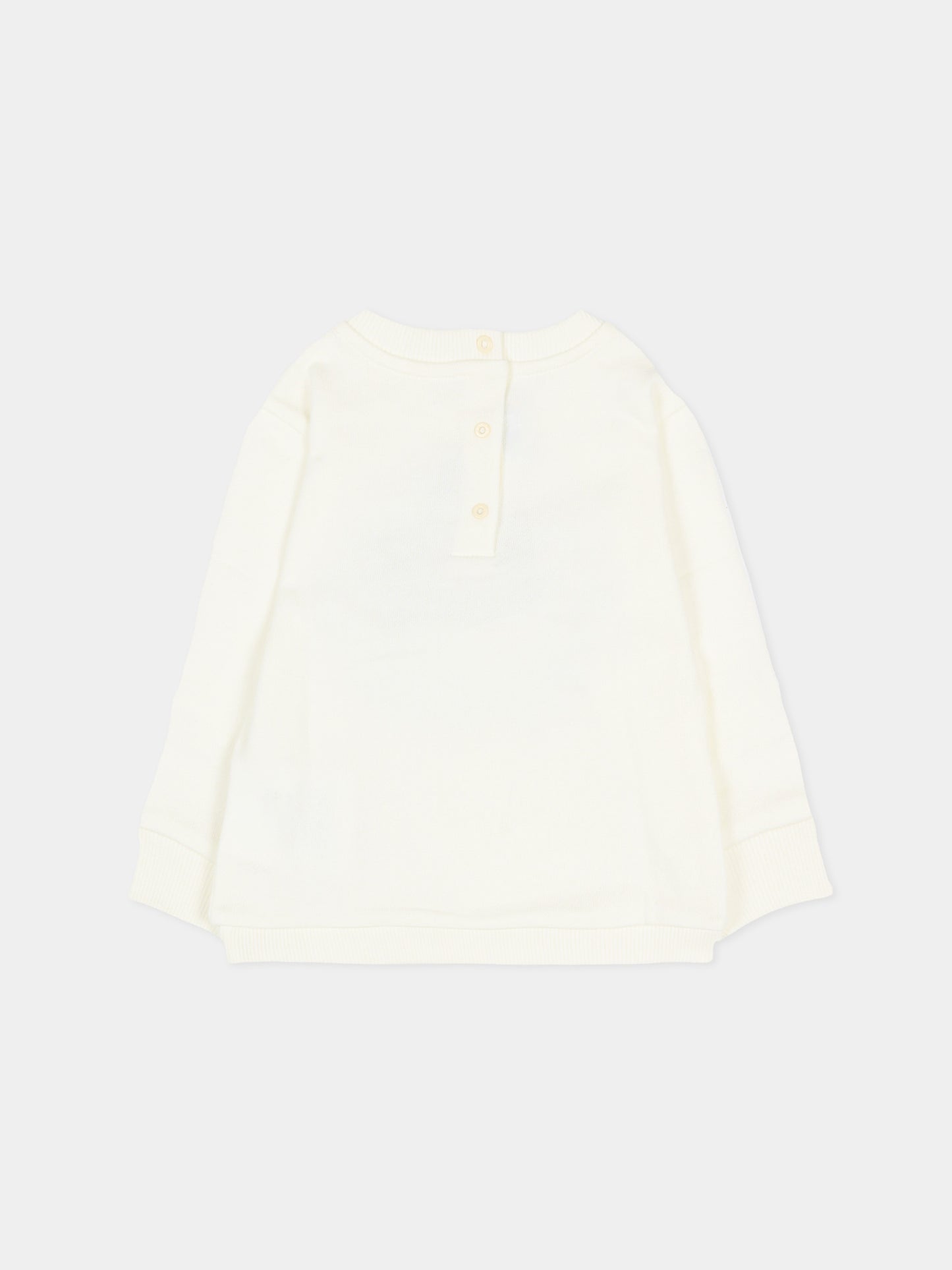 Felpa avorio con logo e fiori blu per neonata,Etro,GX4000 Z3183 101CE