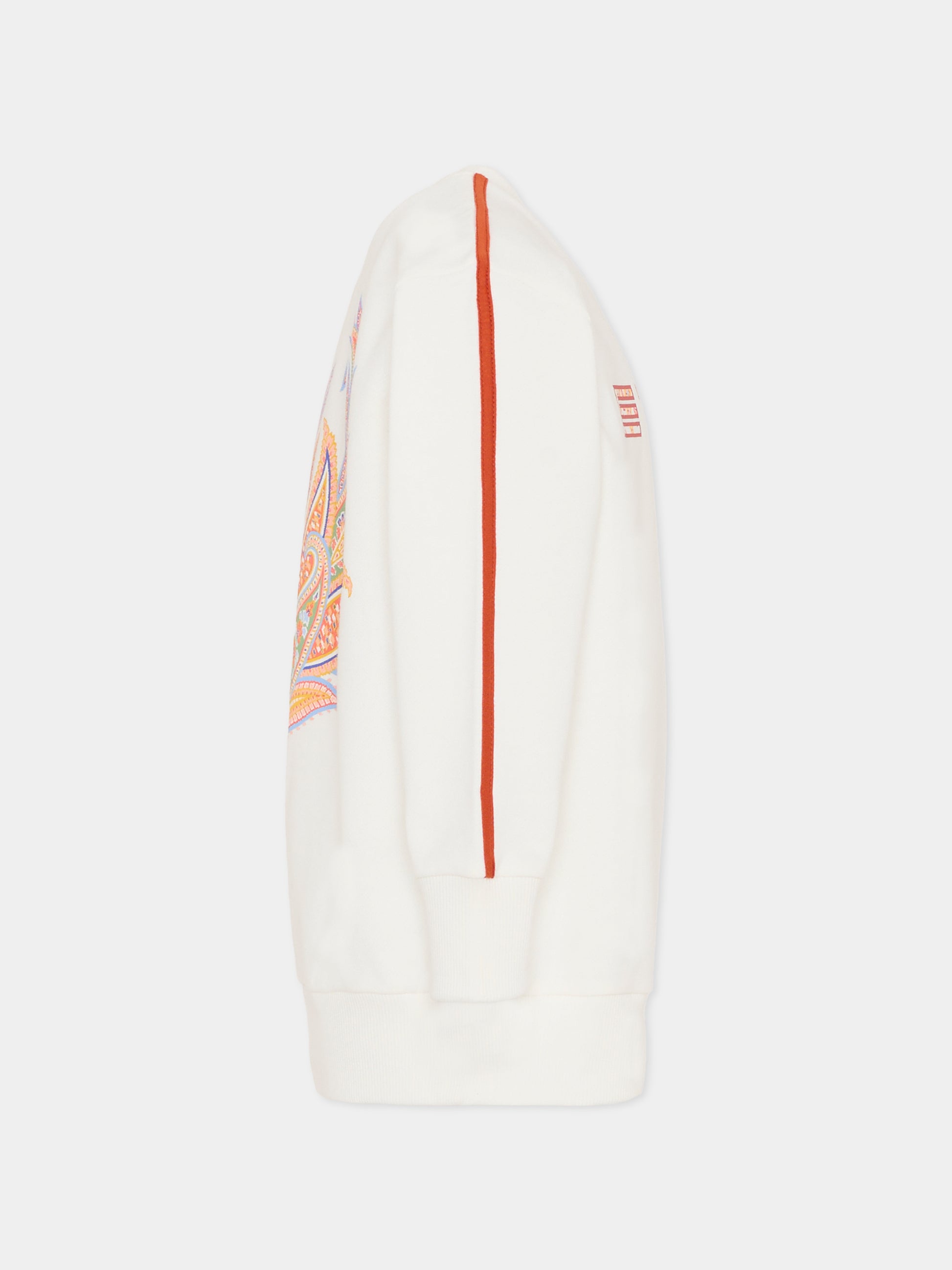 Felpa bianca con logo per bambina,Etro,GX4P70 Z3183 101AR