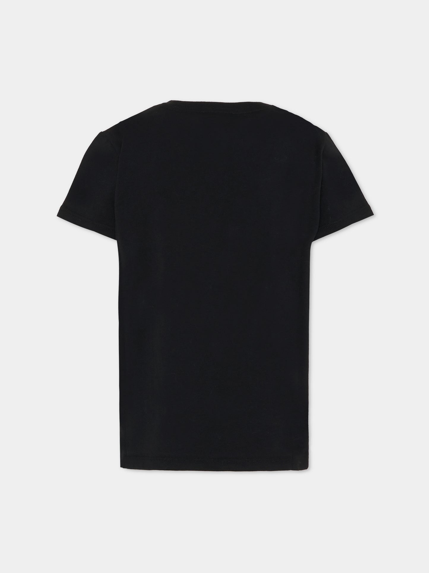 T-shirt nera con patch per bambina,Emilio Pucci Junior,PX8A91 Z3186 930