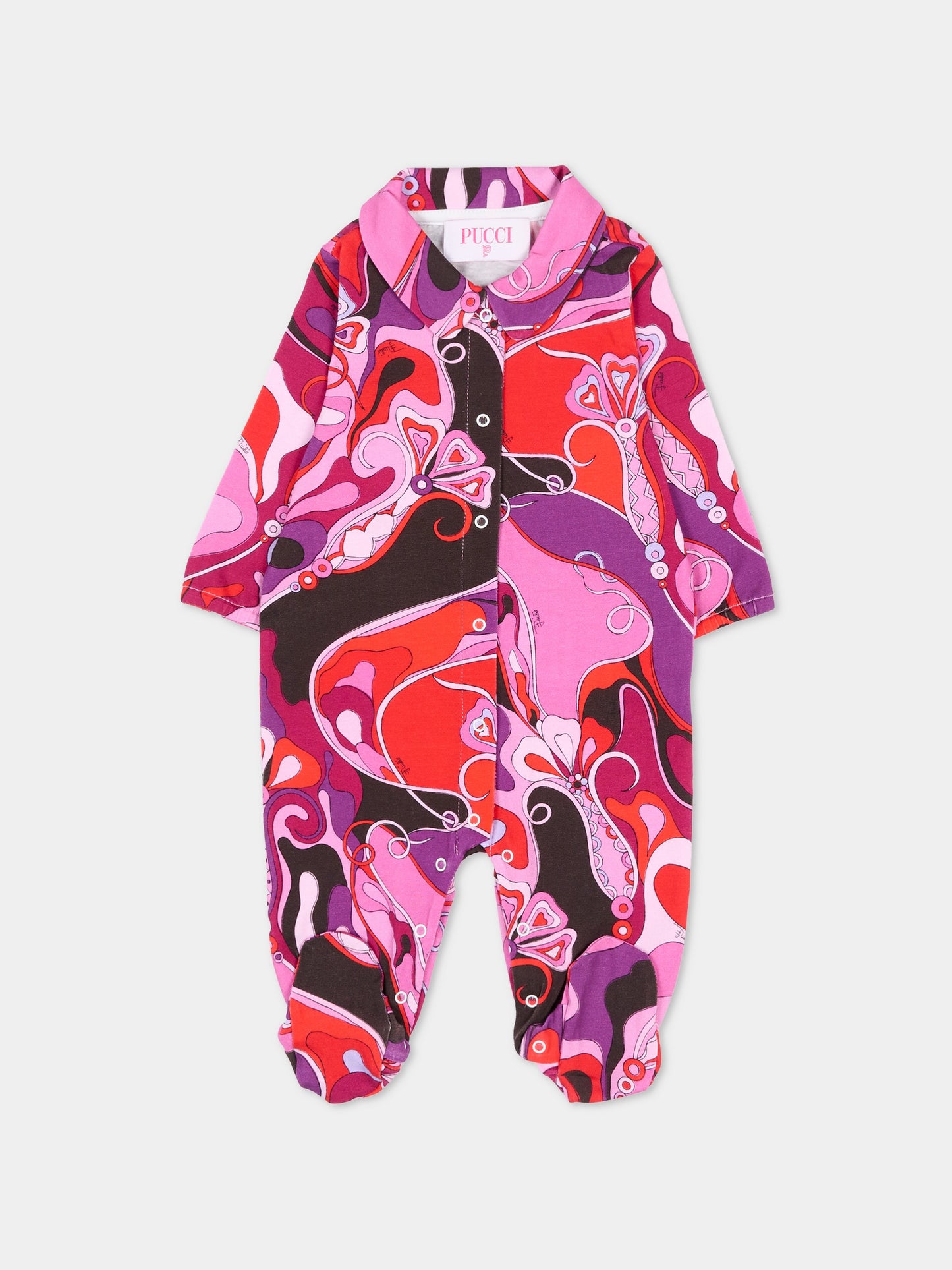 Ensemble barboteuse fuchsia pour bébé fille avec doudou