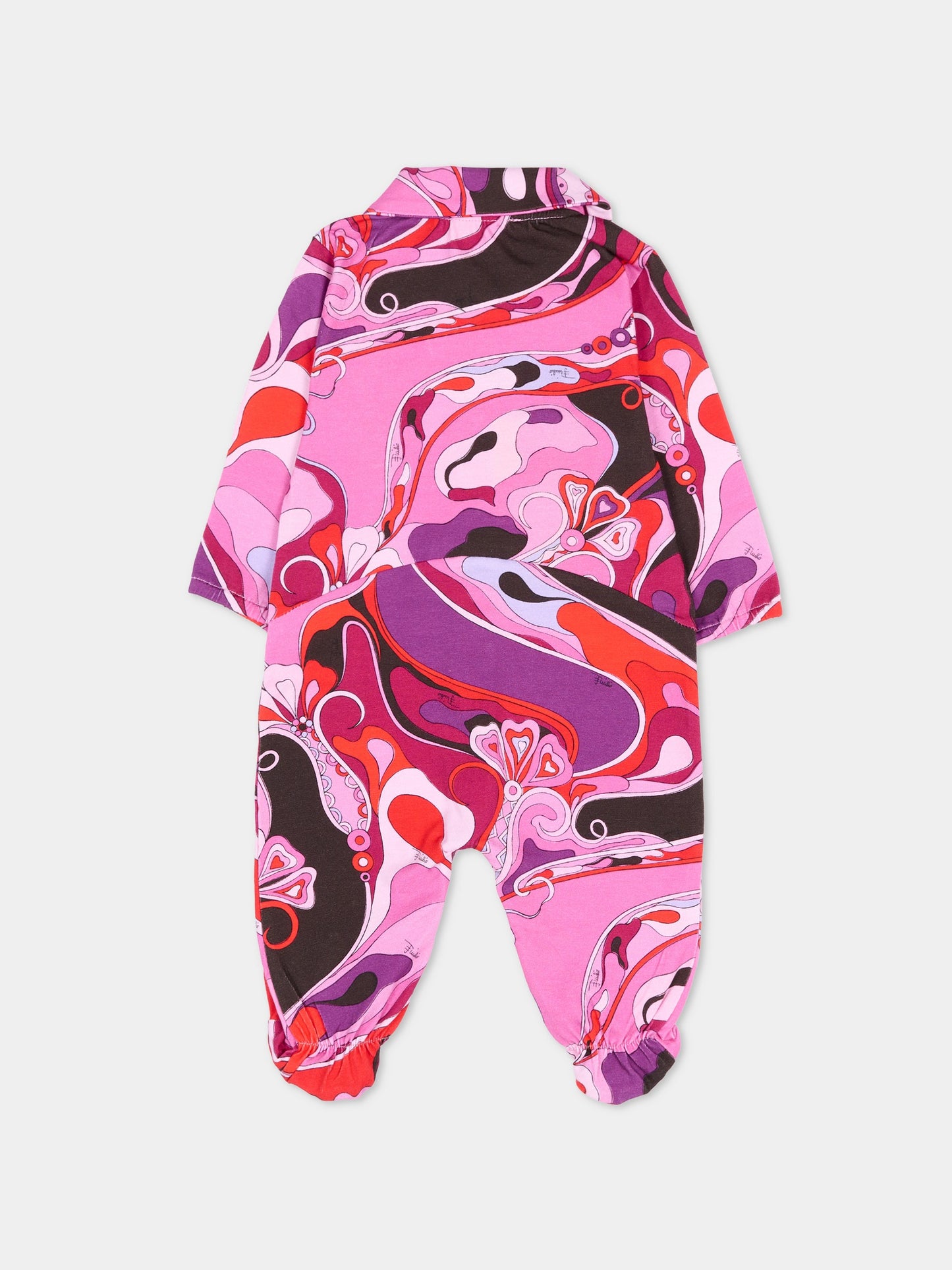 Ensemble barboteuse fuchsia pour bébé fille avec doudou