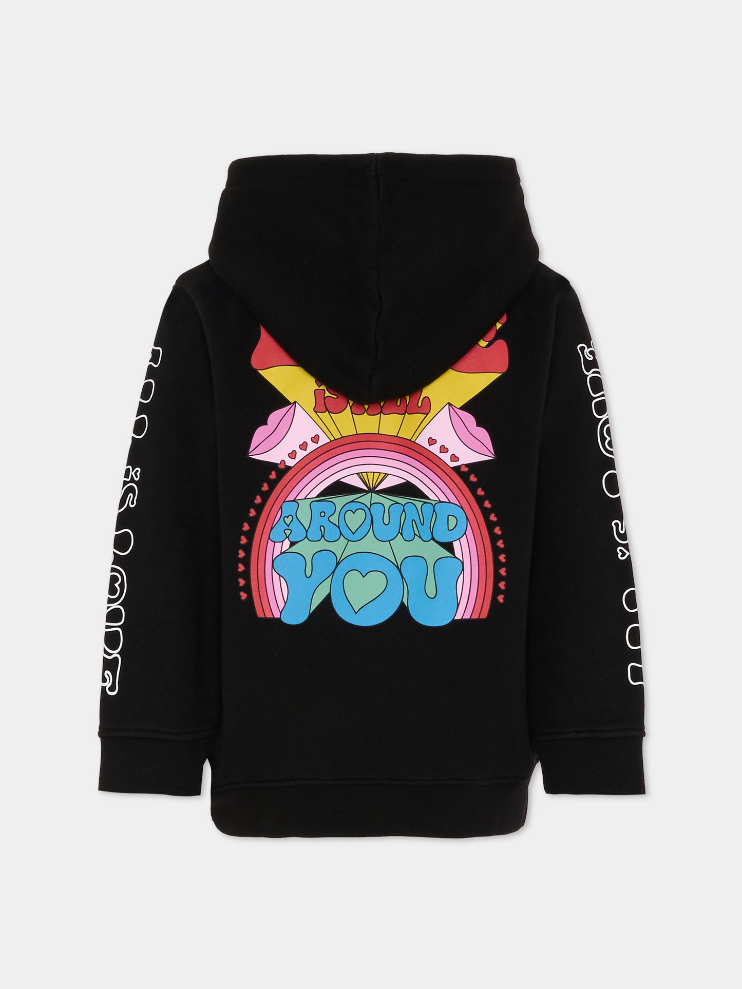 Felpa nera con stampa Love per bambina,Stella Mccartney Kids,TX4B90 Z0453 961