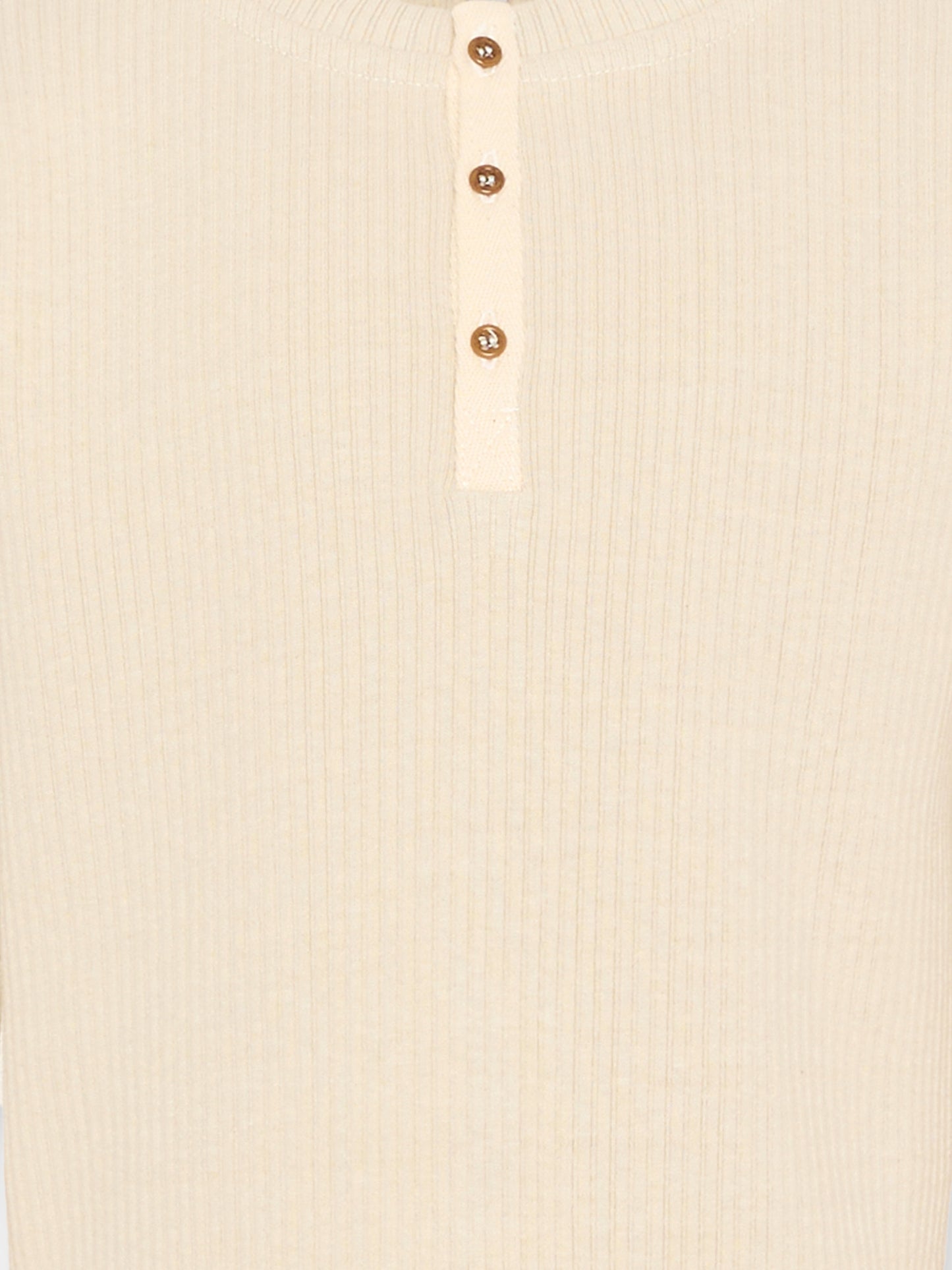 T-Shirt beige per bambini a coste,Vélocipède,VLC-AW25/26-TS002 OYSTER