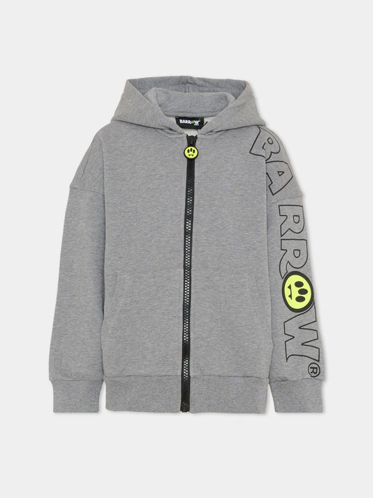 Felpa grigia per bambini con smile e logo,Barrow,F5BKJUZH049 104