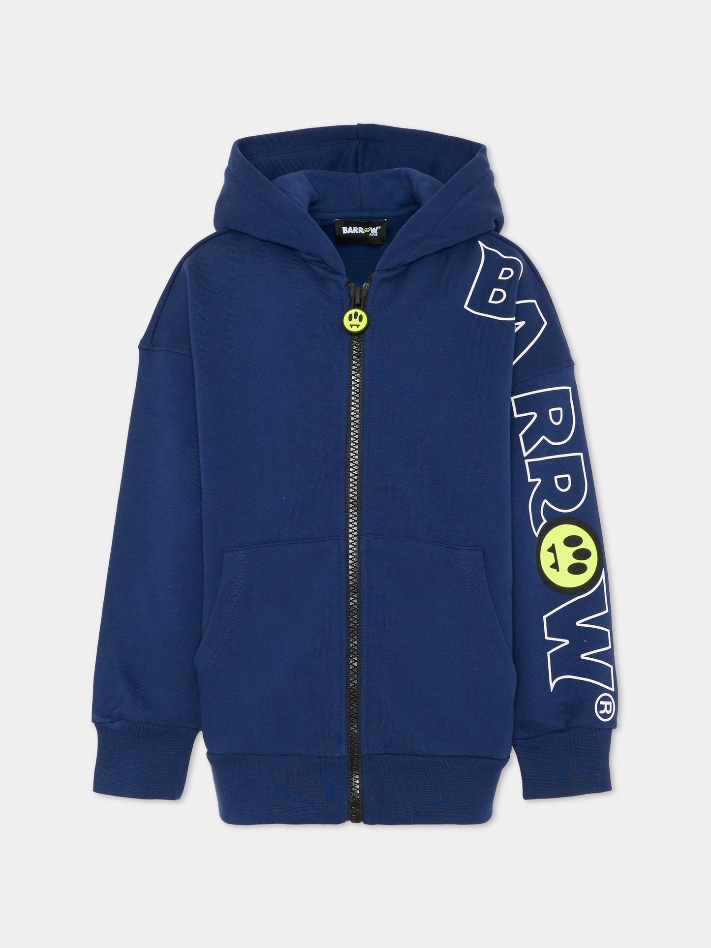 Felpa blu per bambini con smile e logo,Barrow,F5BKJUZH049 060