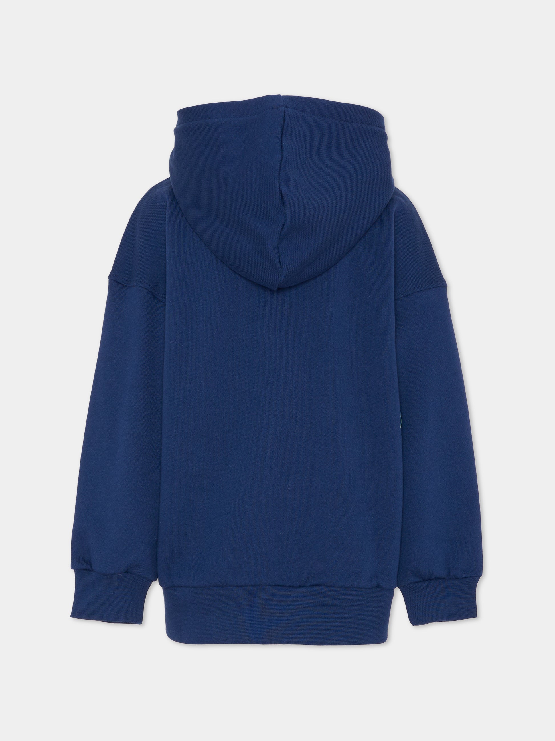 Felpa blu per bambini con smile e logo,Barrow,F5BKJUZH049 060