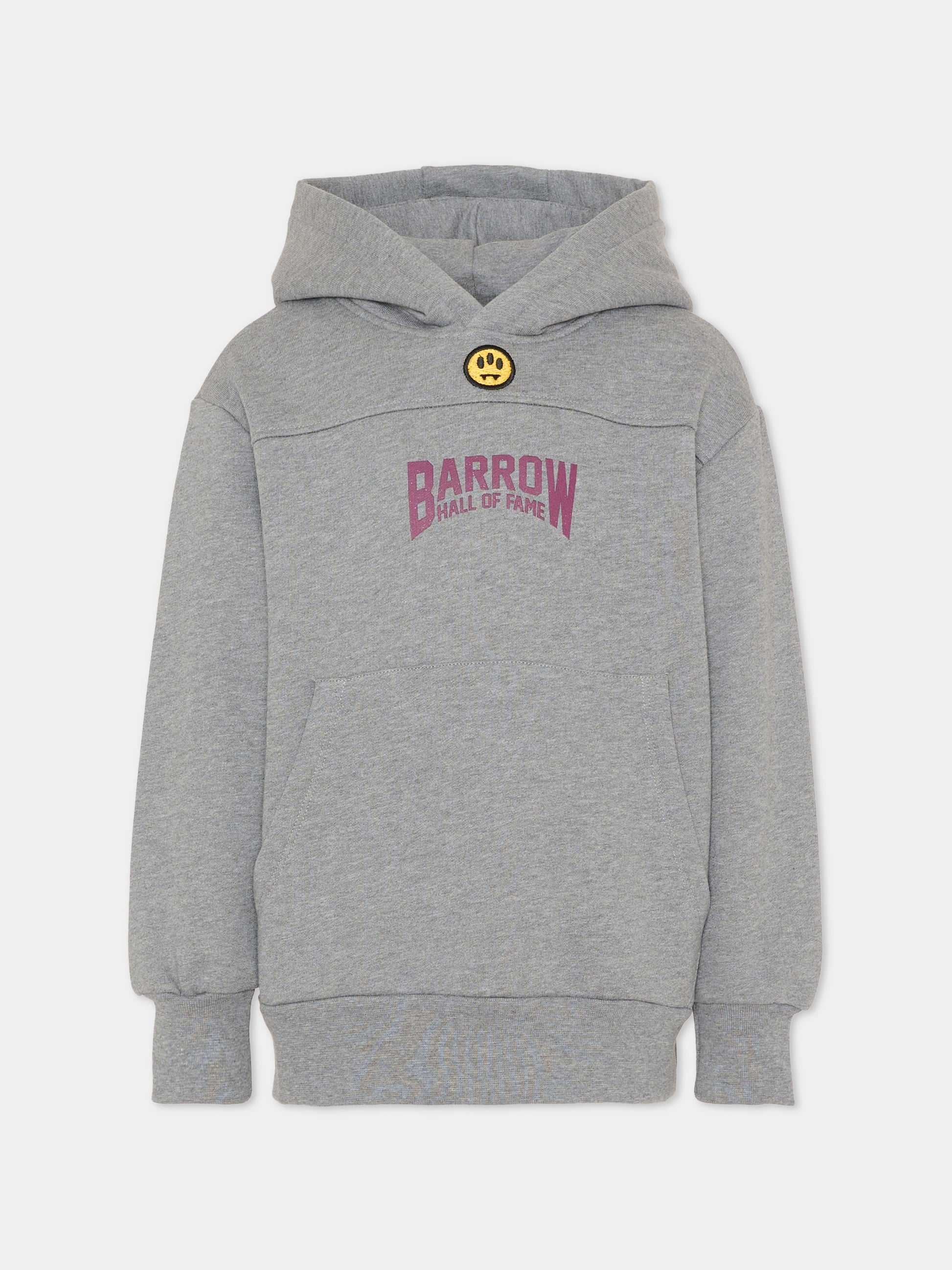 Felpa grigia per bambini con smile e logo,Barrow,F5BKJUHS085 104