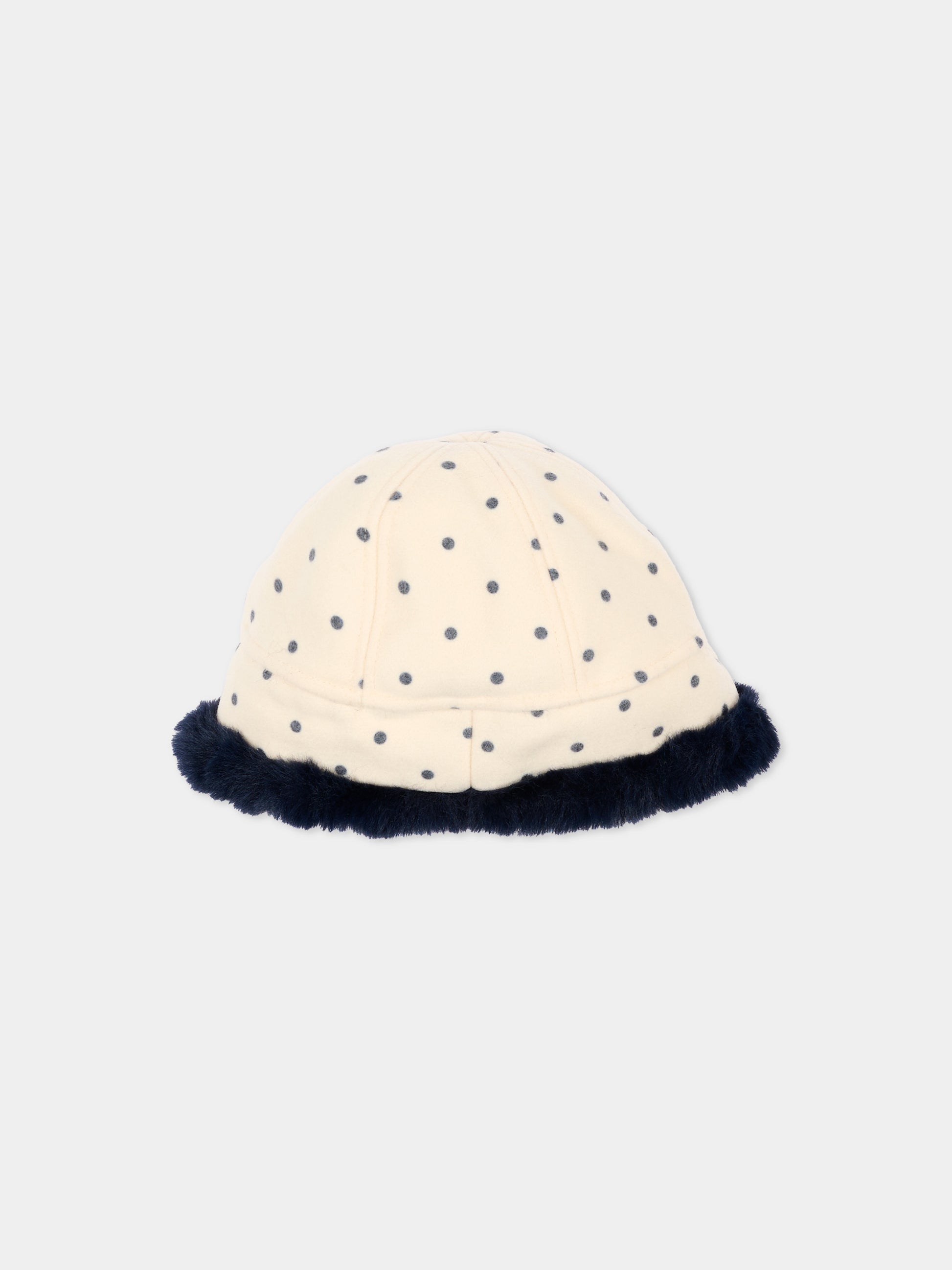 Berretto avorio per bambina a pois,Konges Sløjd,KS105754 DOT LUMIERE