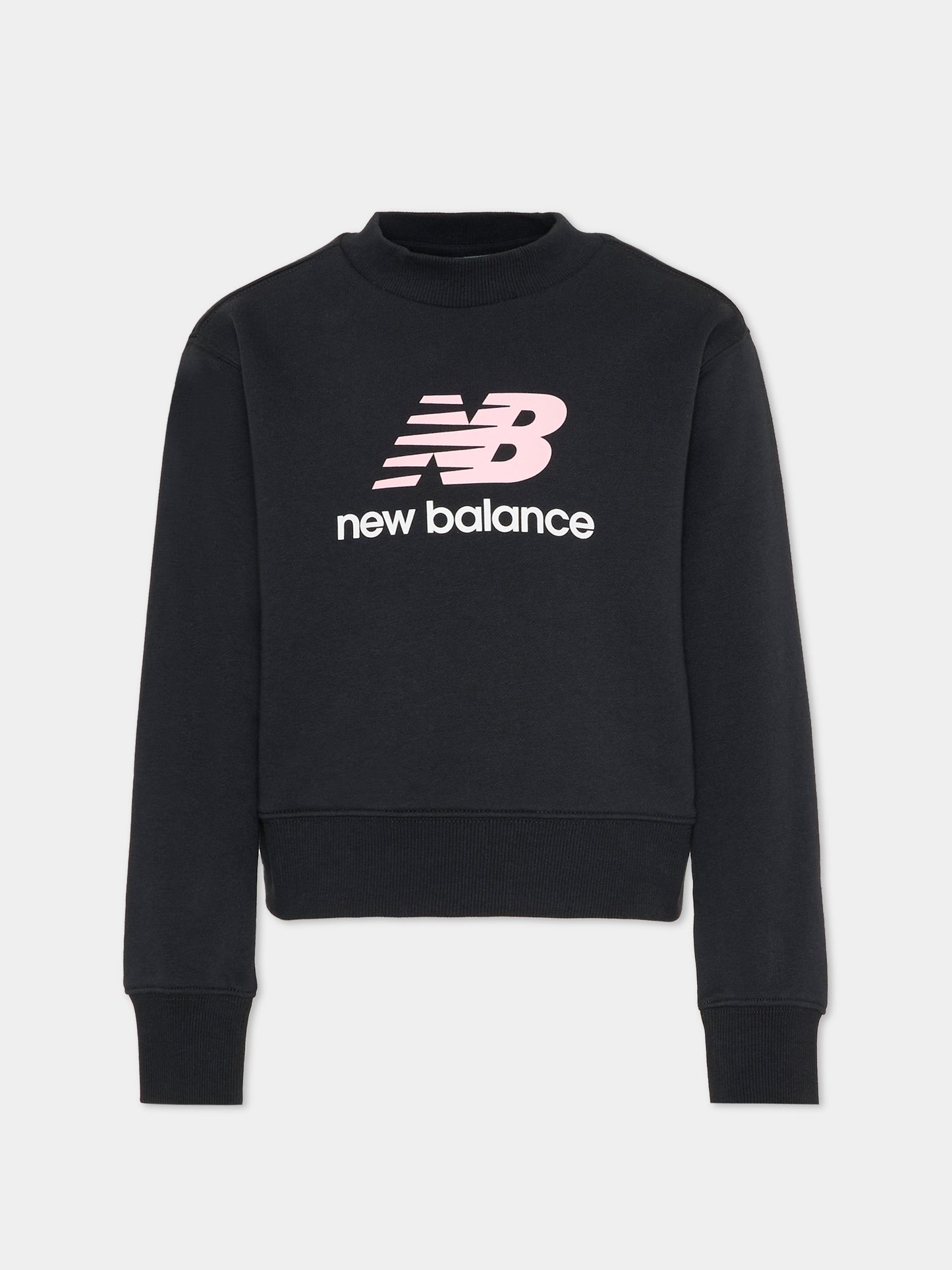 Felpa nera per bambina con logo,New Balance,LAKG0202 BK