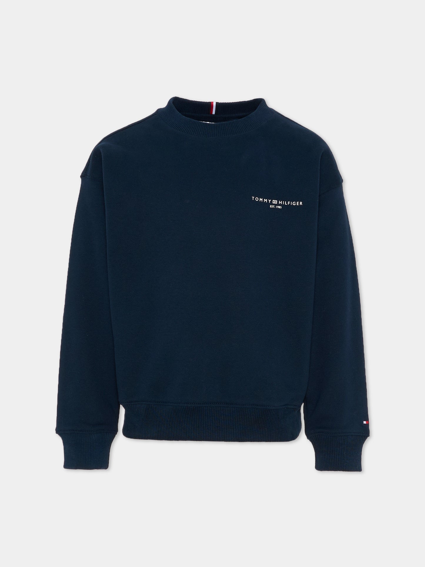 Felpa blu per bambino con logo,Tommy Hilfiger Junior,KS0KS00640 C1G